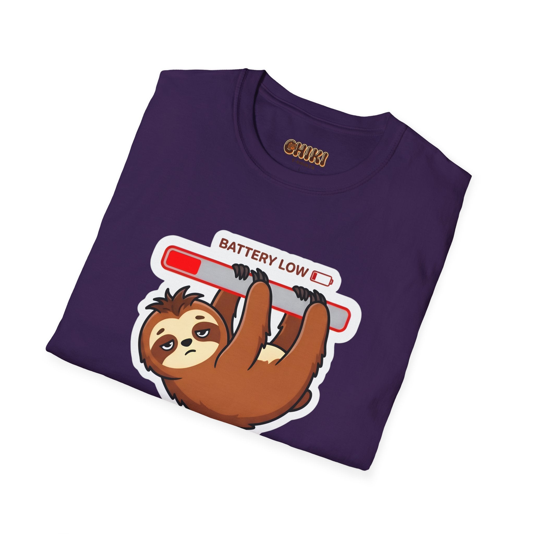 Slowly Shutting Down Sloth T-Shirt — Battery Low Cute Graphic Tee