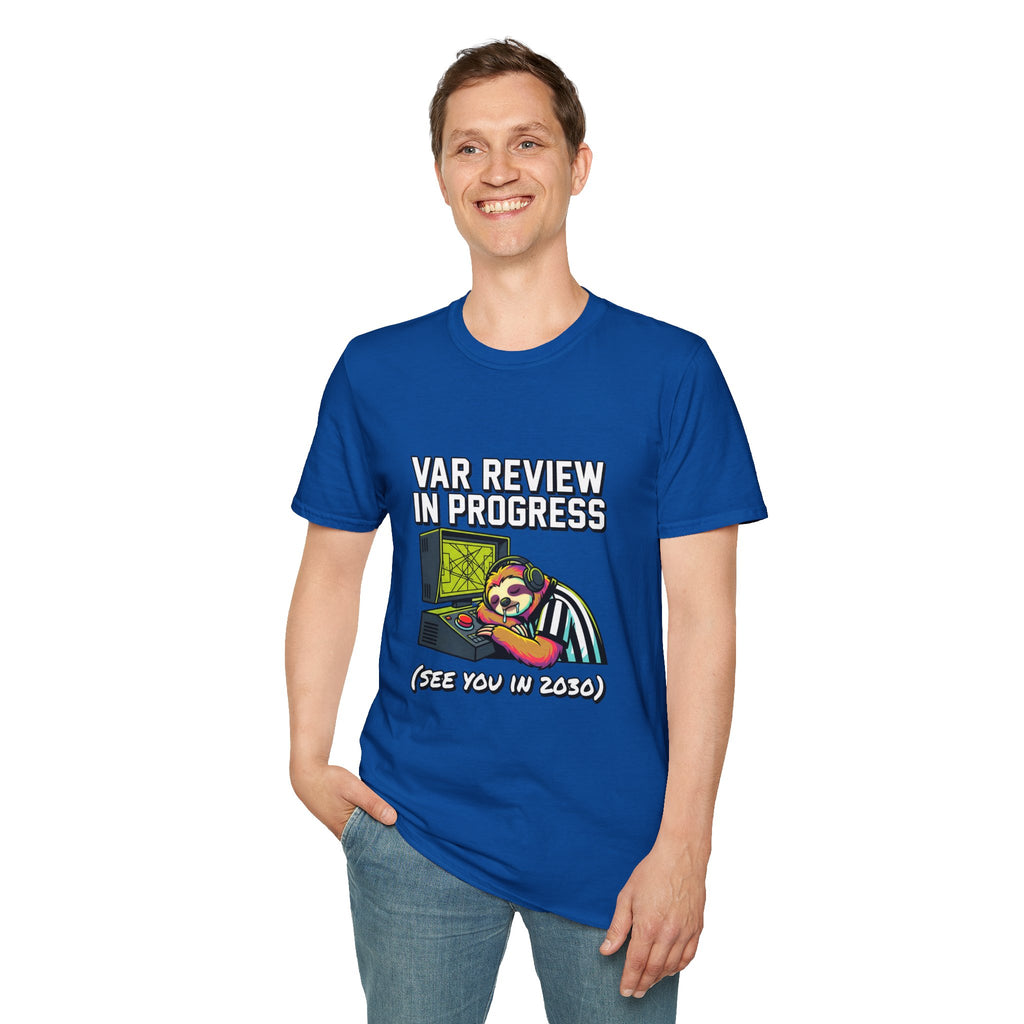 T‑Shirt — "VAR REVIEW IN PROGRESS" Funny soccer Shirt (See You in 2030)