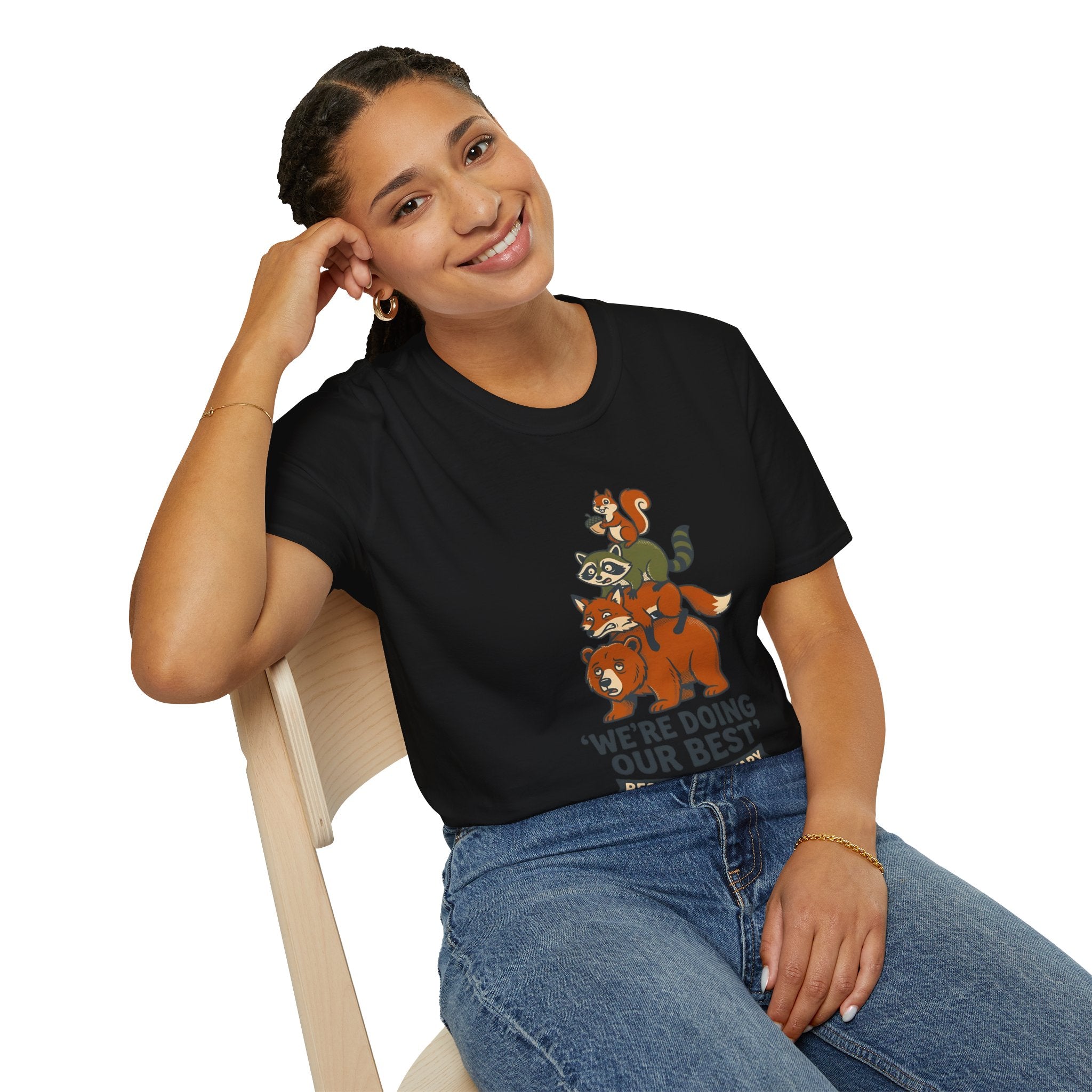 T‑Shirt — "We’re Doing Our Best" Cute Forest Animals Graphic Tee