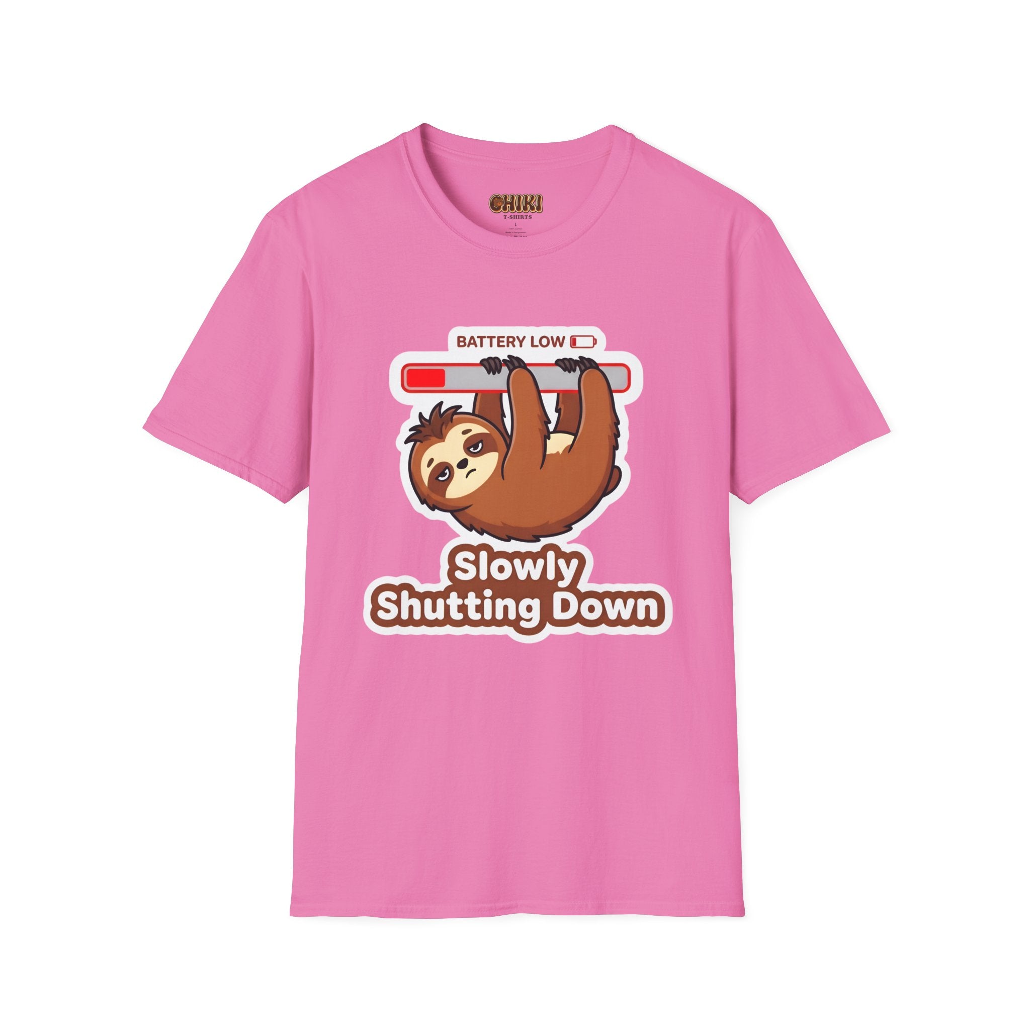 Slowly Shutting Down Sloth T-Shirt — Battery Low Cute Graphic Tee