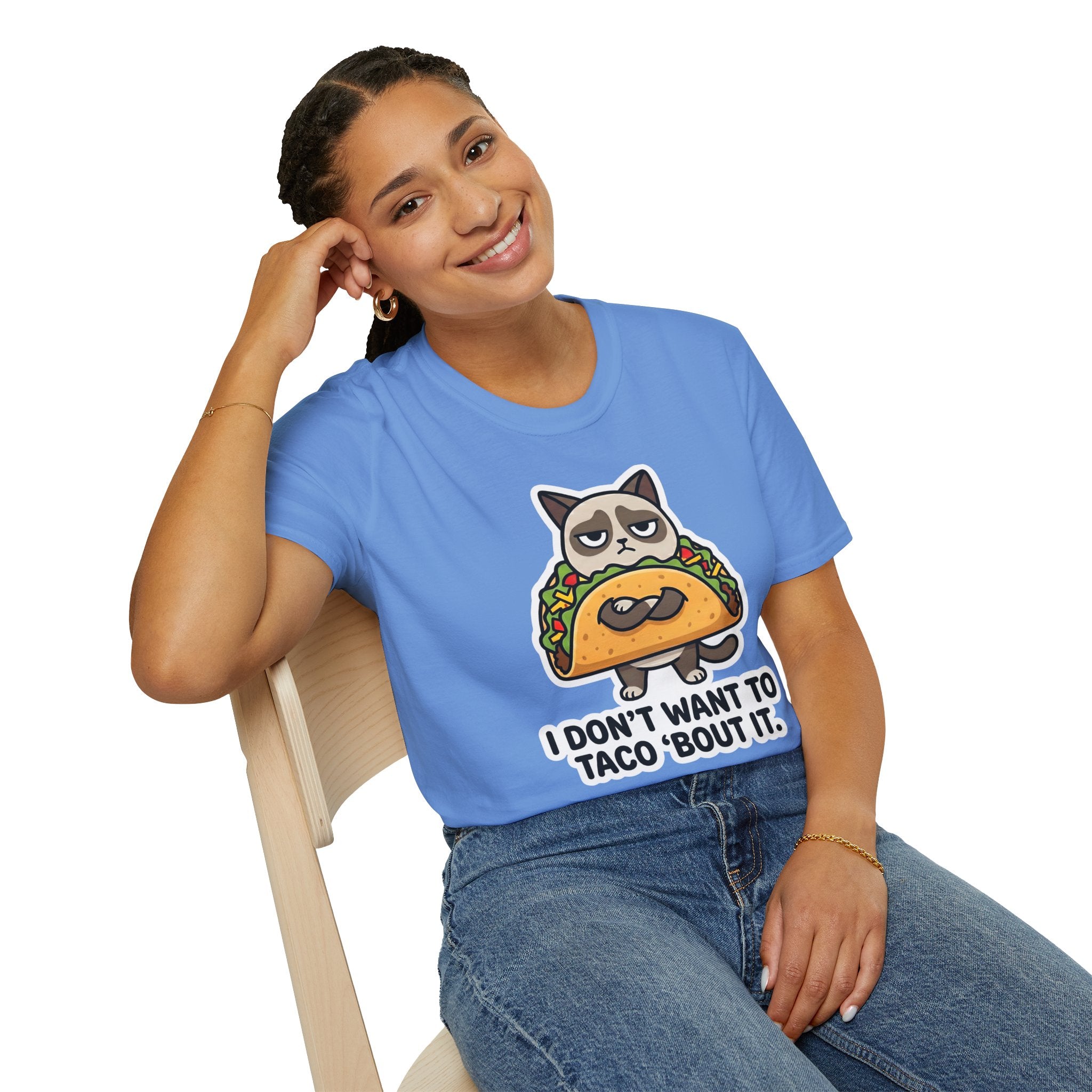 Grumpy Cat Taco T-Shirt — "I Don't Want to Taco 'Bout It" Graphic Tee