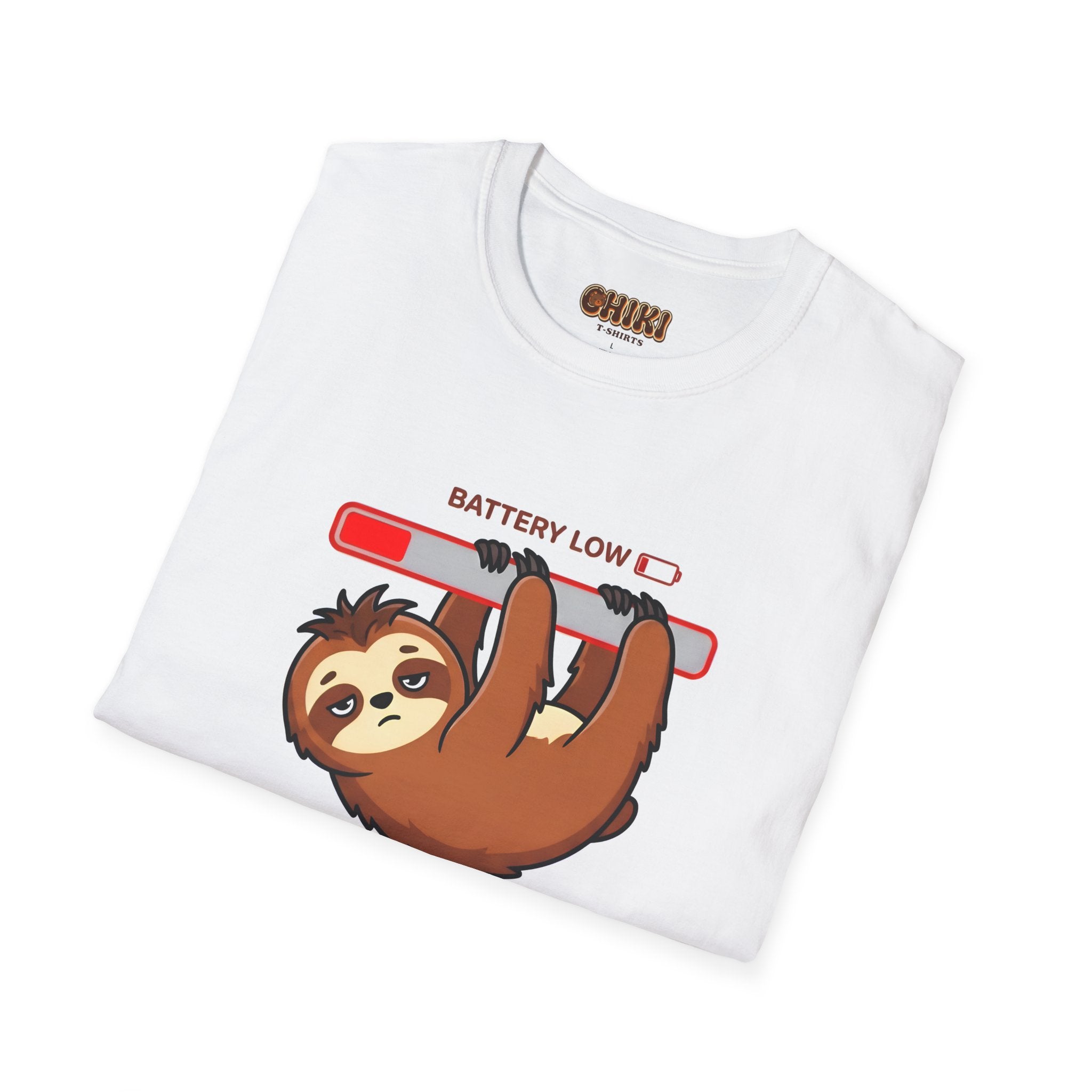 Slowly Shutting Down Sloth T-Shirt — Battery Low Cute Graphic Tee