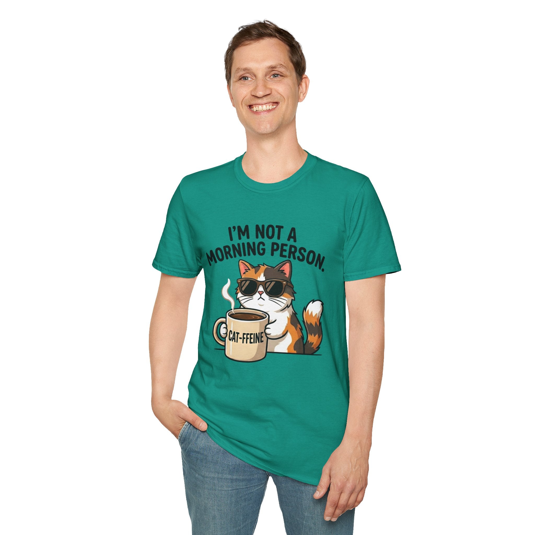 I’m Not a Morning Person Cat Coffee T-Shirt
