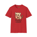 Ferret Lover T‑Shirt — Cute Cartoon Ferret Holding Heart Tee