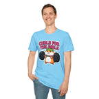 T-Shirt — "Curls for the Girls" Cute Hamster Weightlifting Graphic