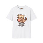 Ferret Lover T‑Shirt — Cute Cartoon Ferret Holding Heart Tee