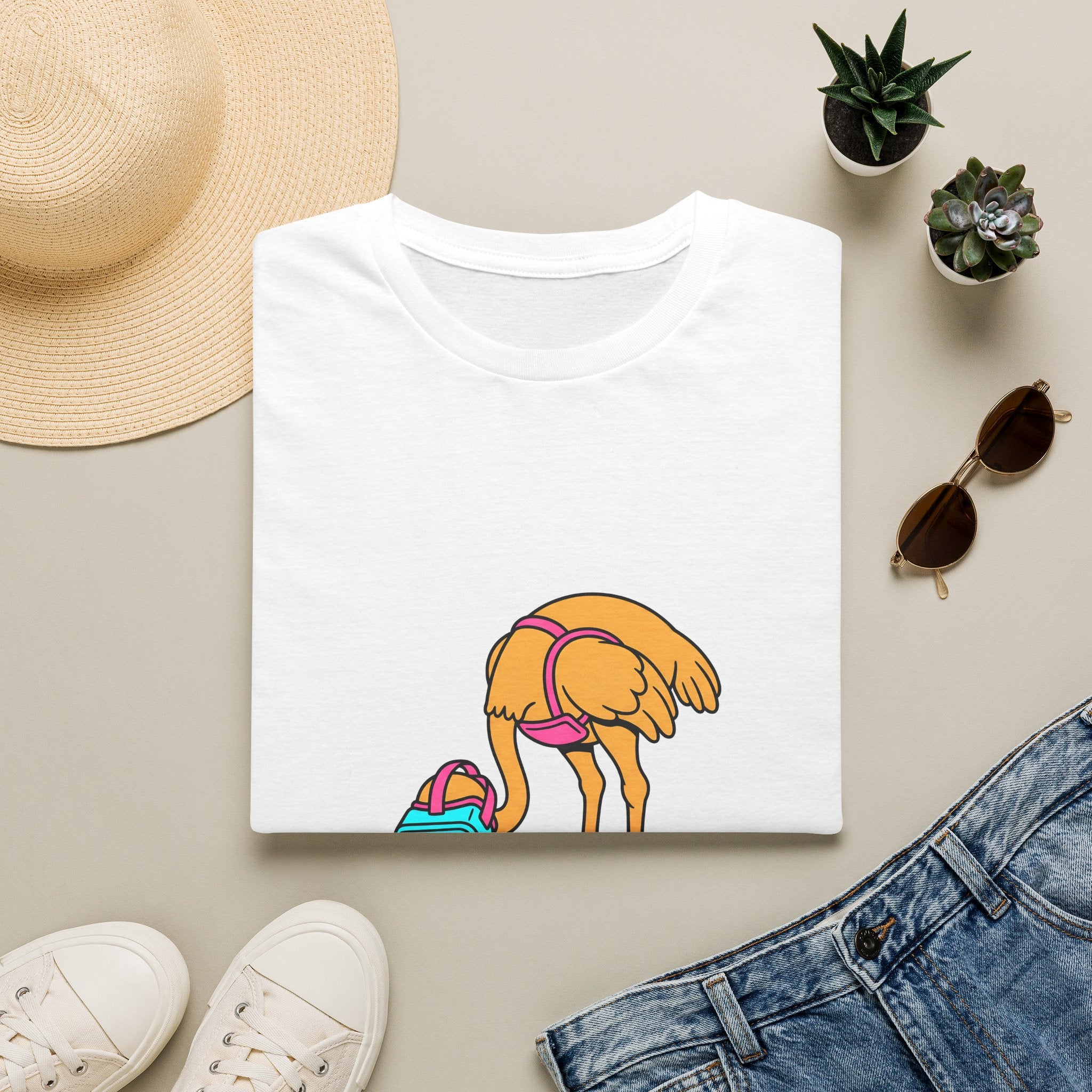 T-Shirt — Funny ‘Error 404 Reality Not Found’ Ostrich Graphic Tee