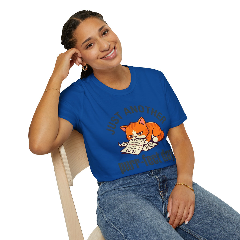 T-Shirt — "Just Another Purr-fect Day" Cat Graphic Tee