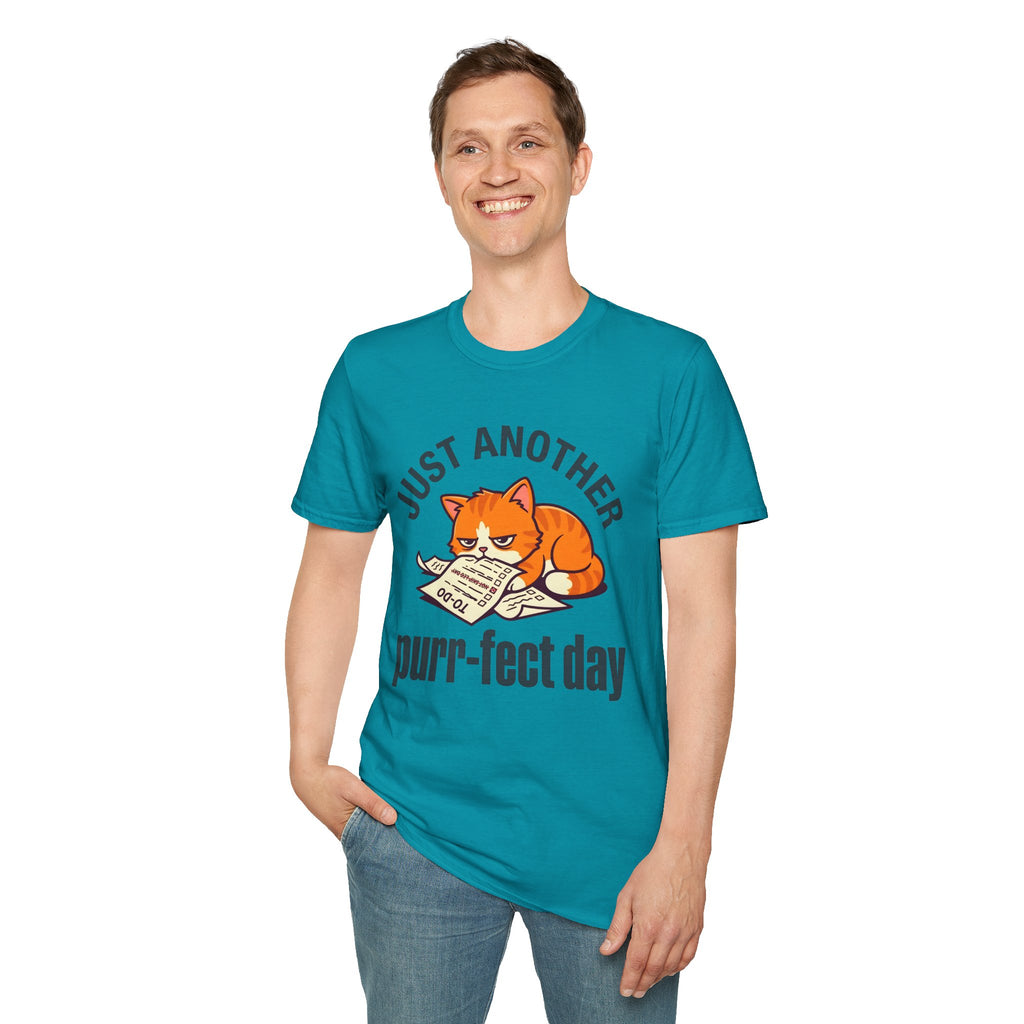 T-Shirt — "Just Another Purr-fect Day" Cat Graphic Tee