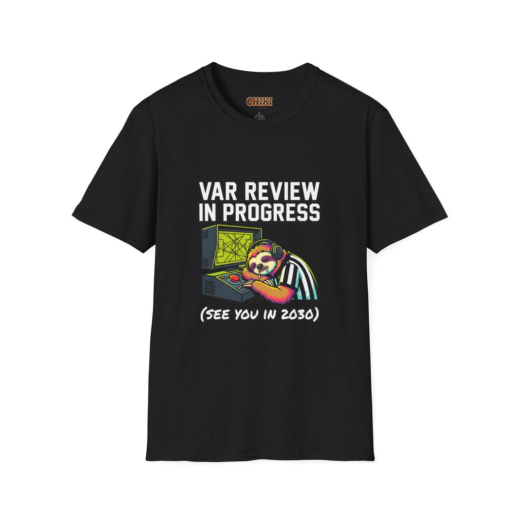 T‑Shirt — "VAR REVIEW IN PROGRESS" Funny soccer Shirt (See You in 2030)