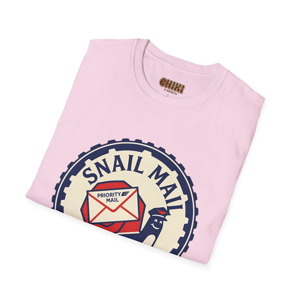 Snail Mail T-Shirt — "Express Delayed" Retro Postal Graphic Tee