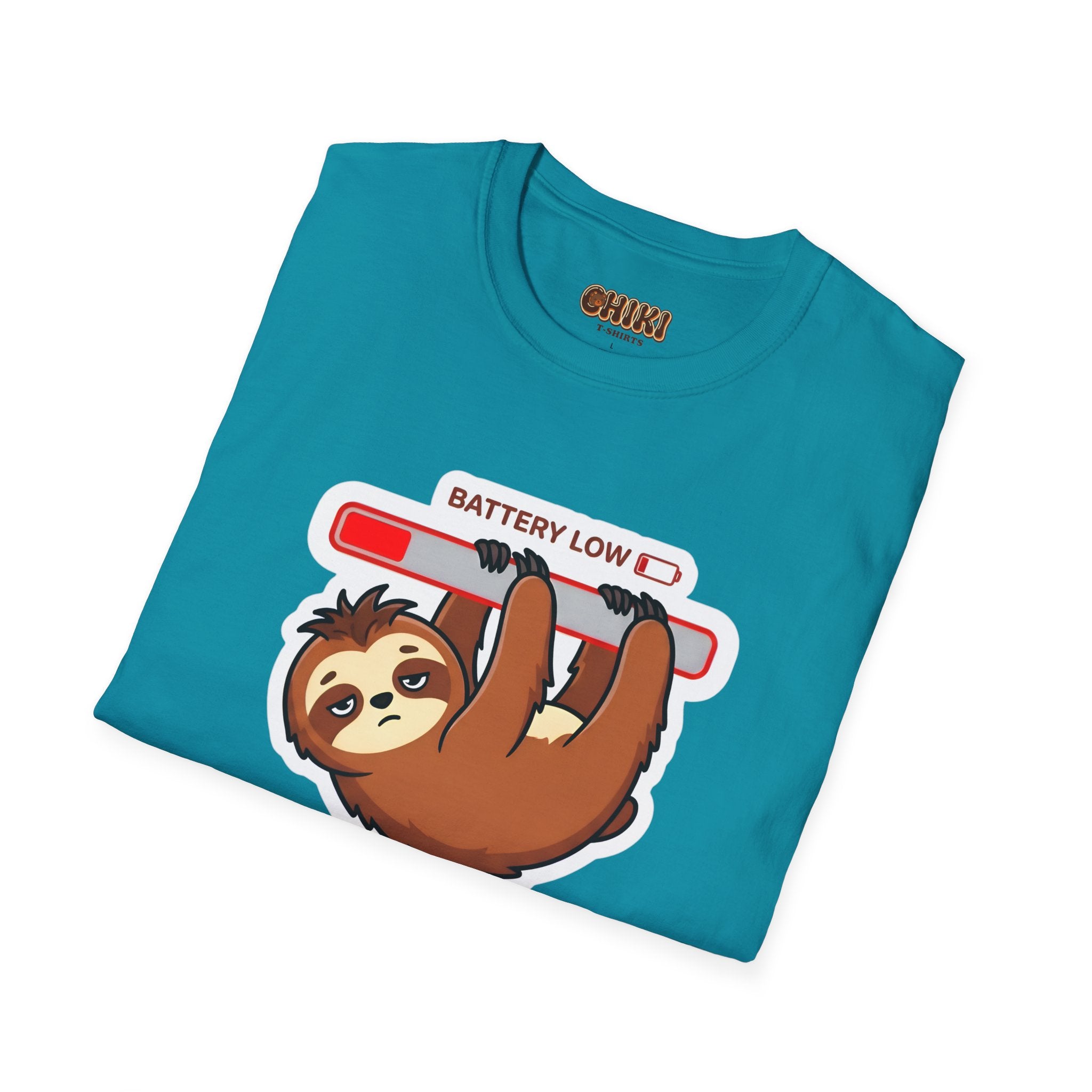 Slowly Shutting Down Sloth T-Shirt — Battery Low Cute Graphic Tee