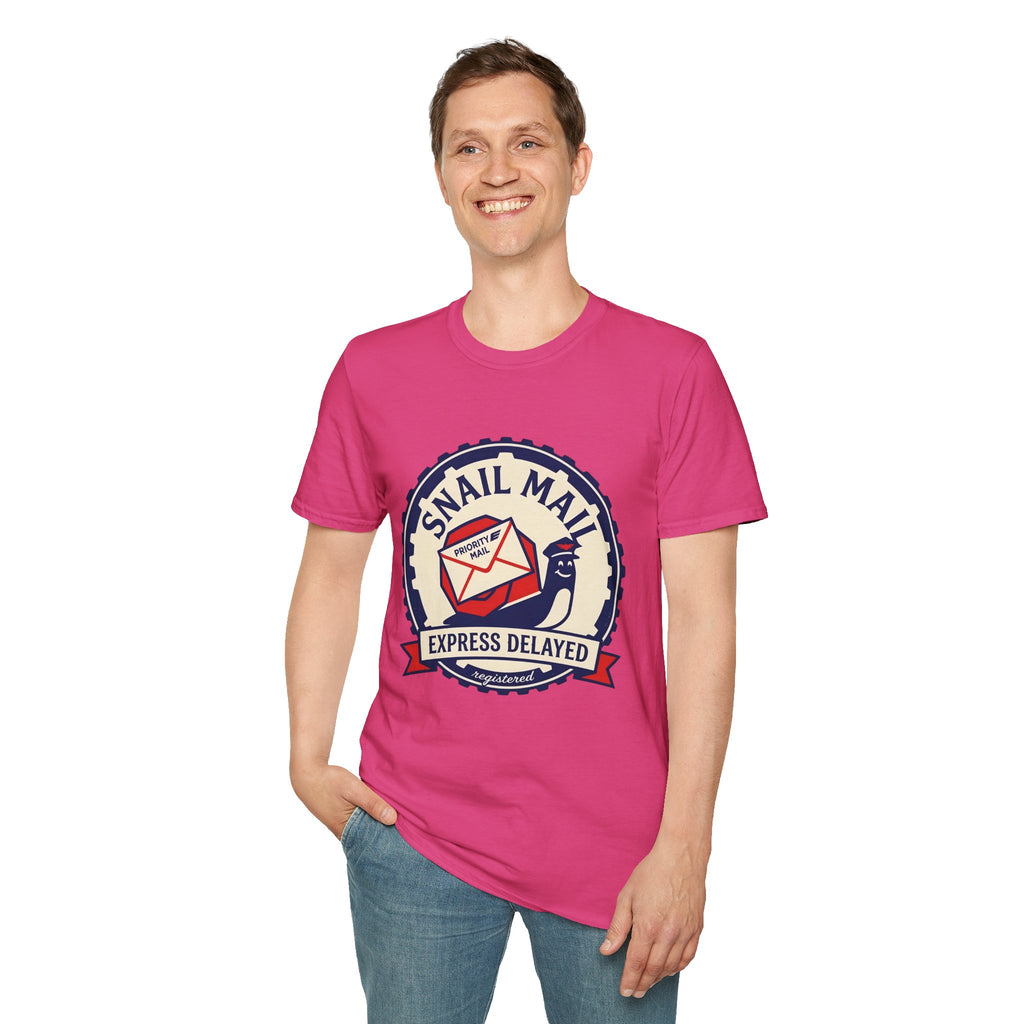 Snail Mail T-Shirt — "Express Delayed" Retro Postal Graphic Tee