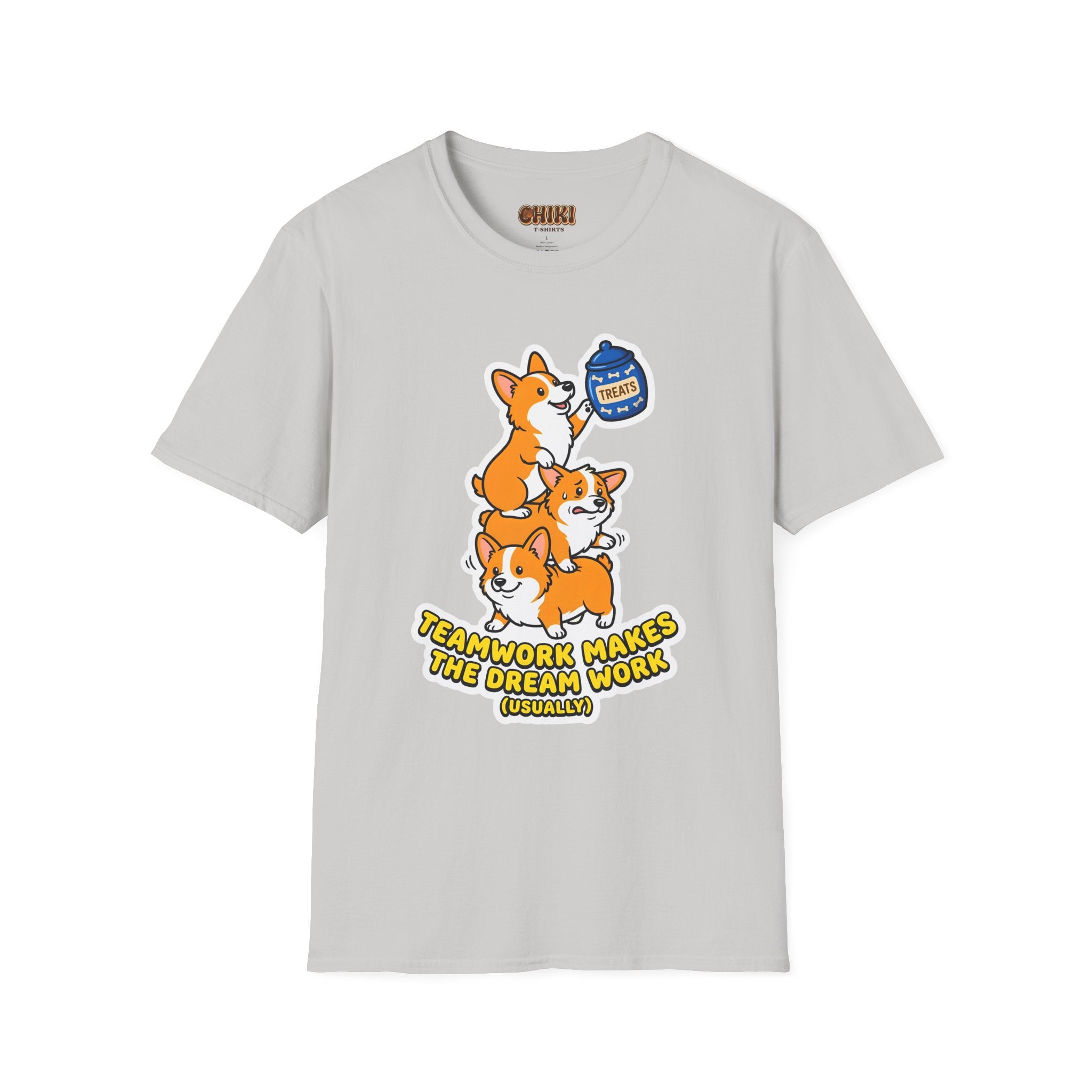 Corgi Teamwork T-Shirt — "Teamwork Makes the Dream Work (Usually)"