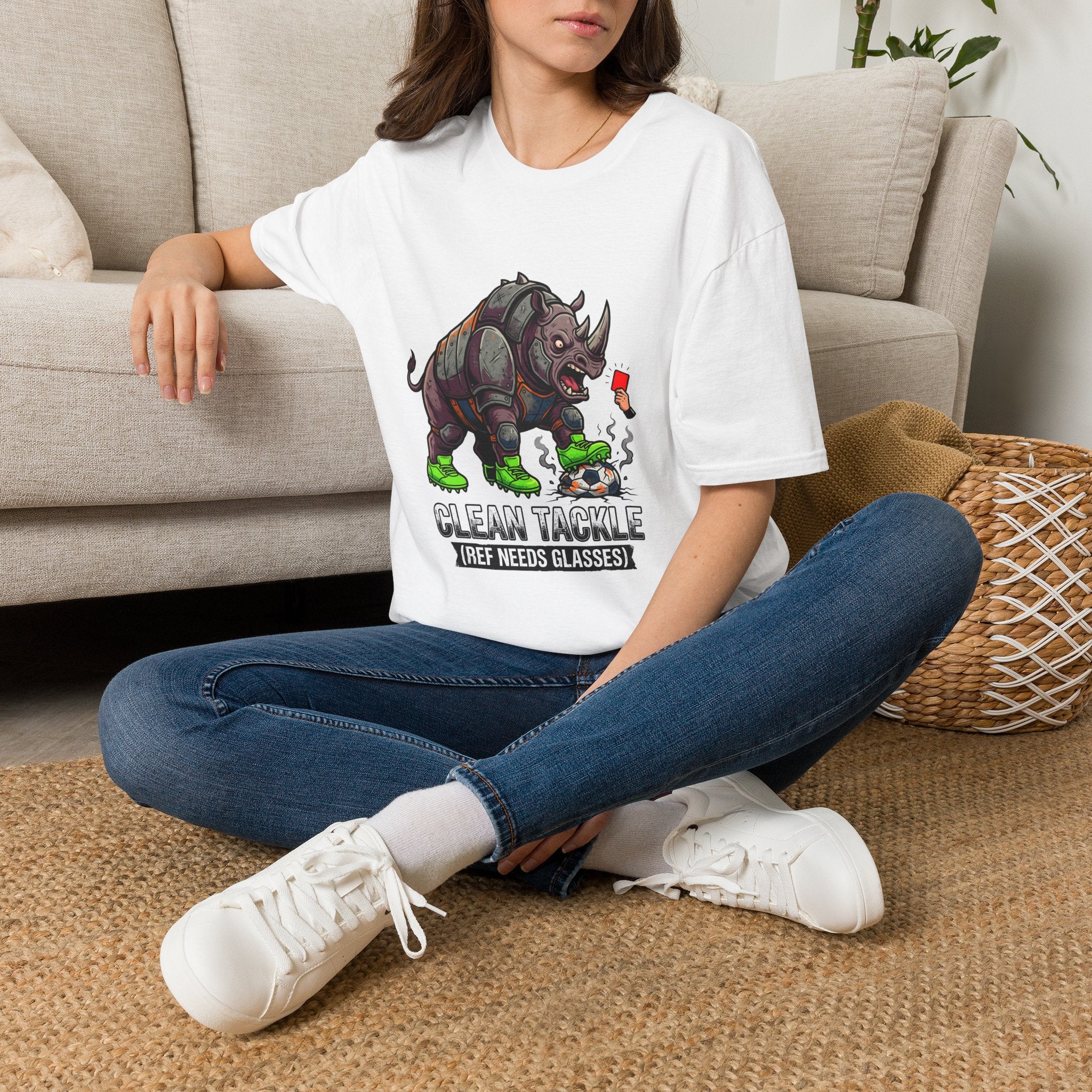 T-Shirt- clean tackle (ref need glasses) soccer t-shirt