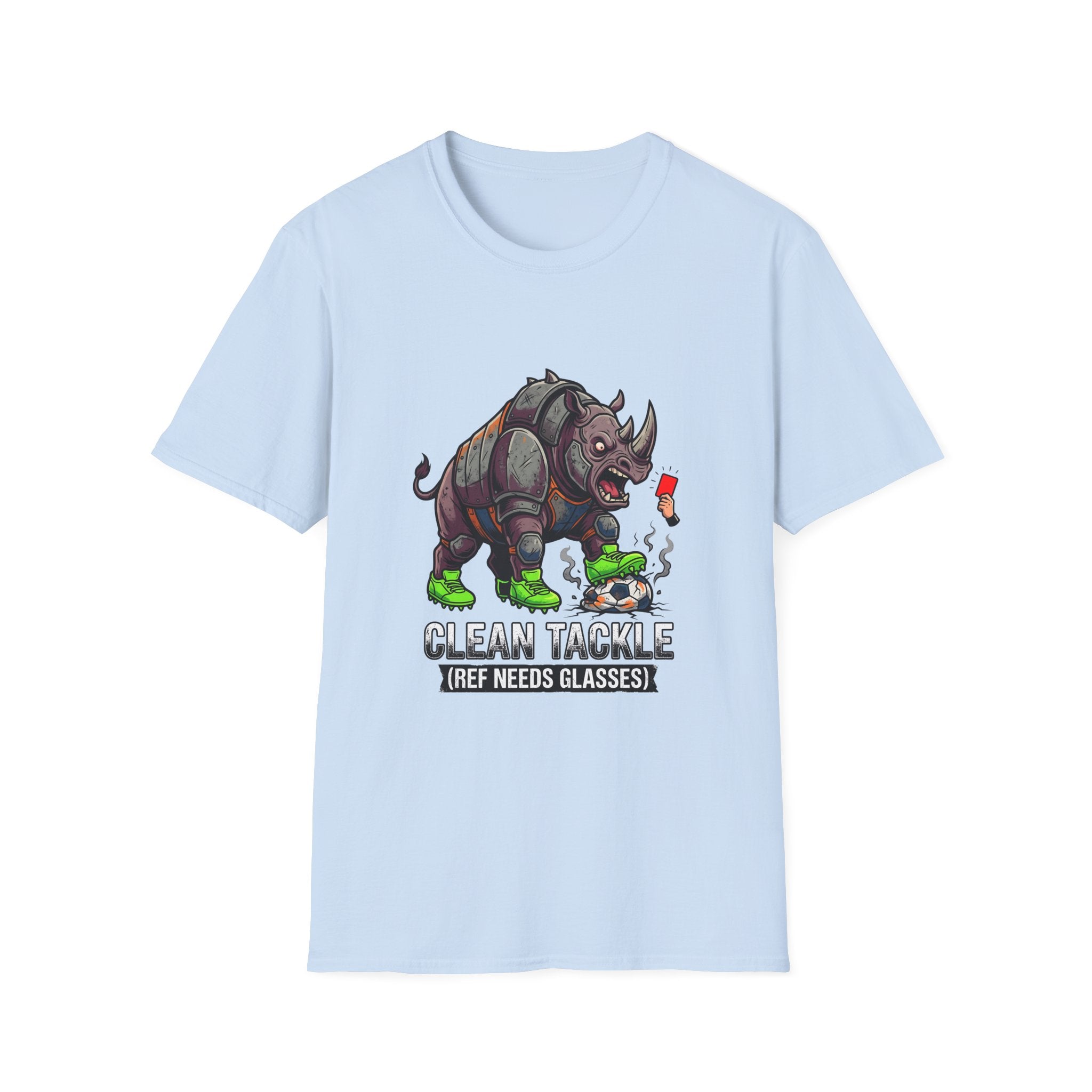 T-Shirt- clean tackle (ref need glasses) soccer t-shirt