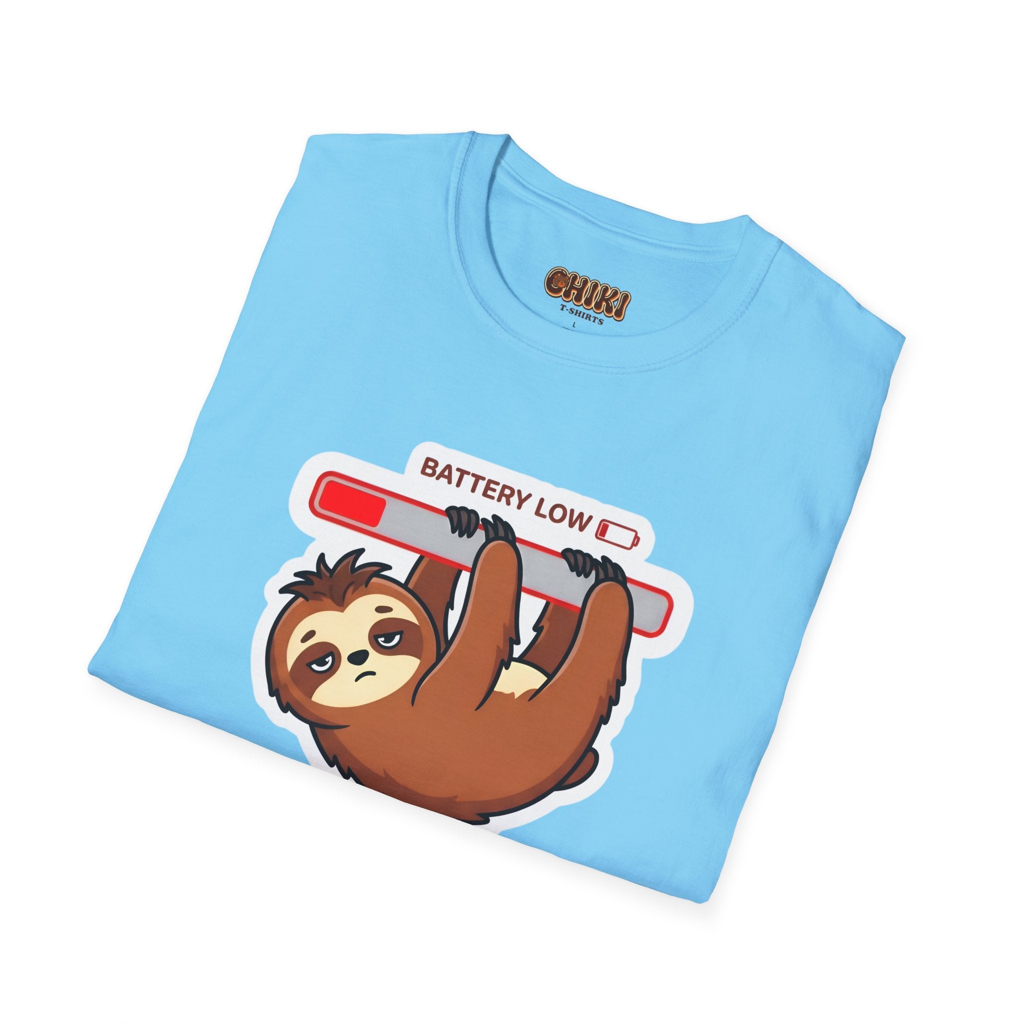 Slowly Shutting Down Sloth T-Shirt — Battery Low Cute Graphic Tee