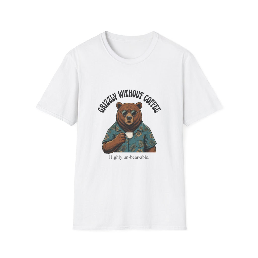 T-Shirt — "Grizzly Without Coffee" Bear Graphic Tee