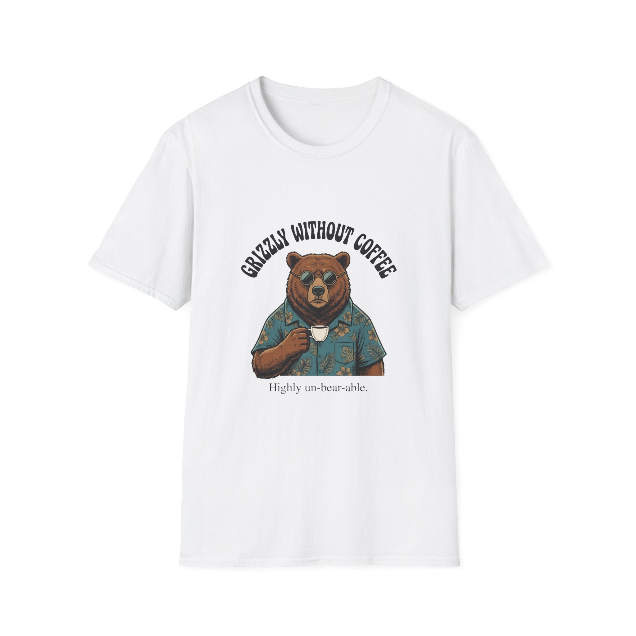 T-Shirt — "Grizzly Without Coffee" Bear Graphic Tee