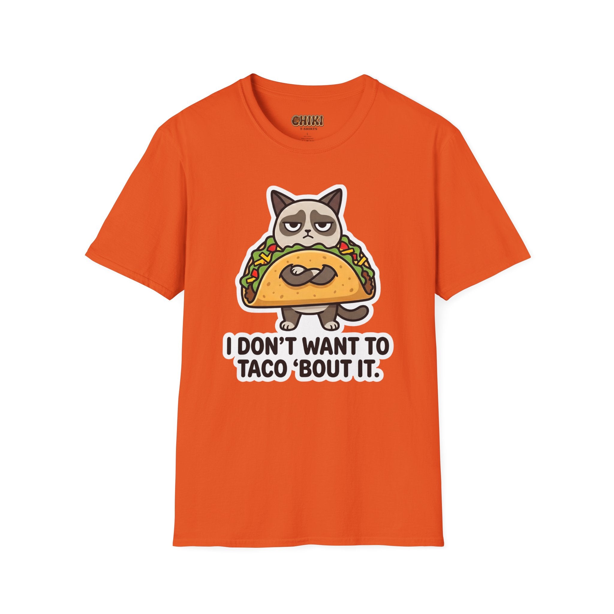 Grumpy Cat Taco T-Shirt — "I Don't Want to Taco 'Bout It" Graphic Tee