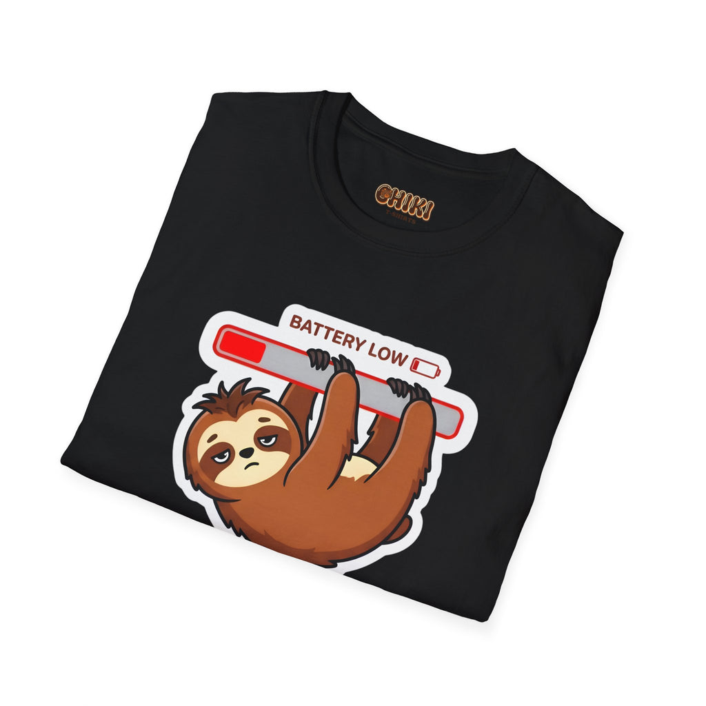 Slowly Shutting Down Sloth T-Shirt — Battery Low Cute Graphic Tee