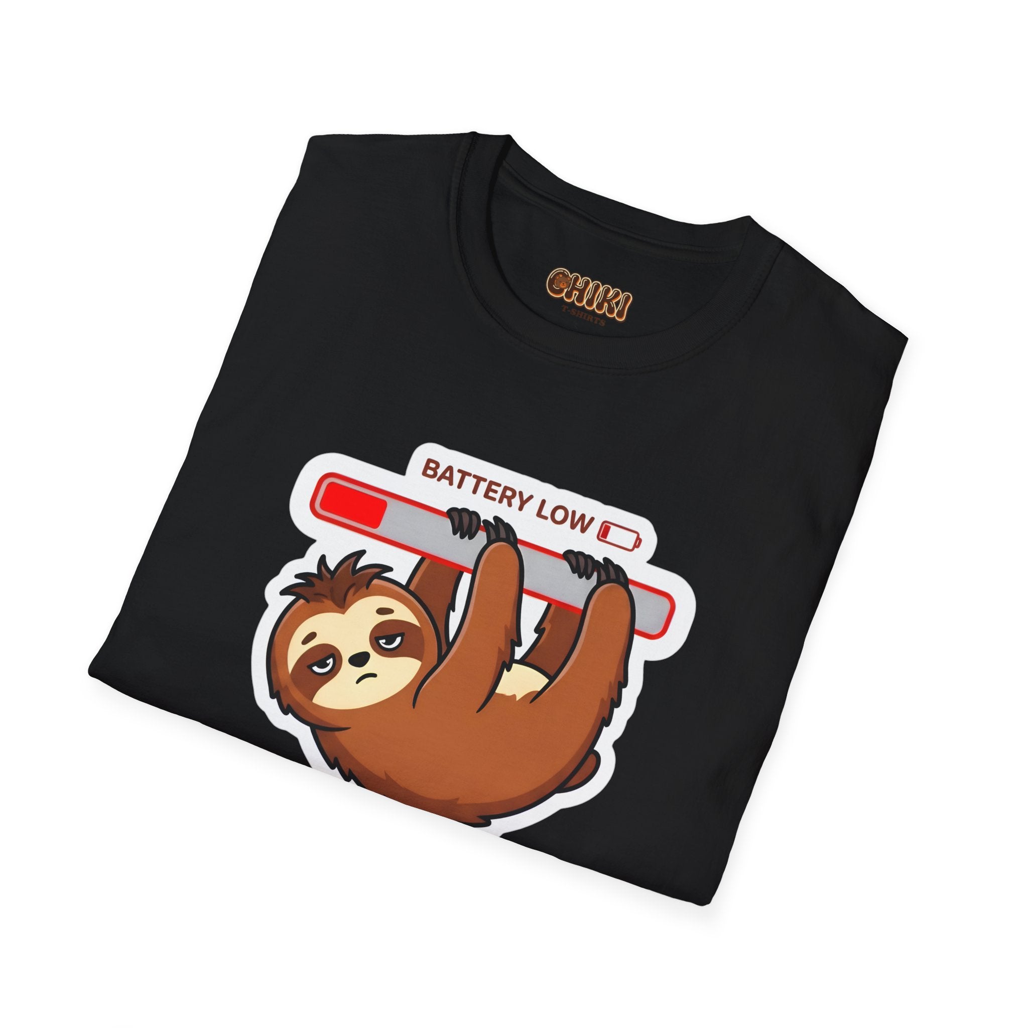 Slowly Shutting Down Sloth T-Shirt — Battery Low Cute Graphic Tee