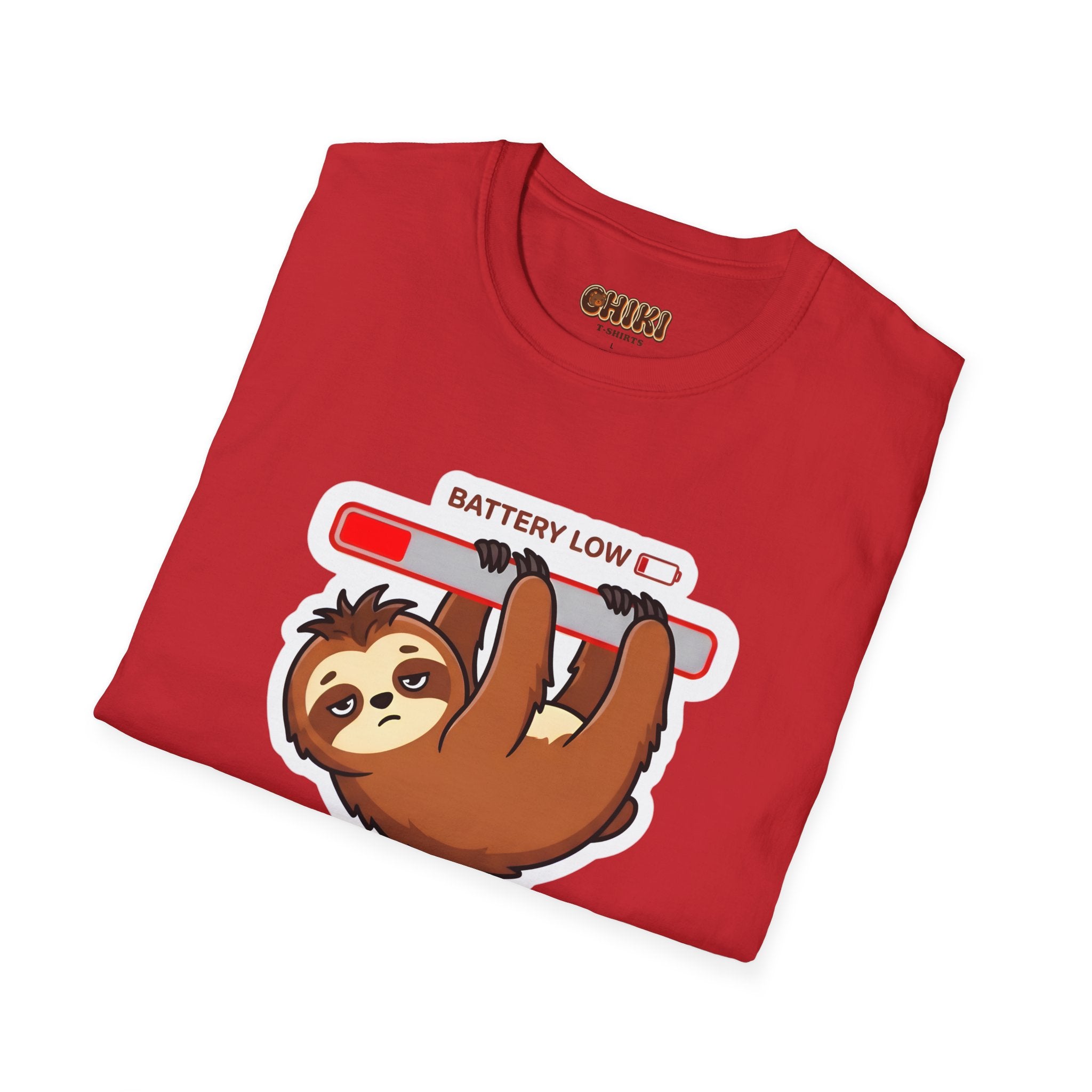 Slowly Shutting Down Sloth T-Shirt — Battery Low Cute Graphic Tee