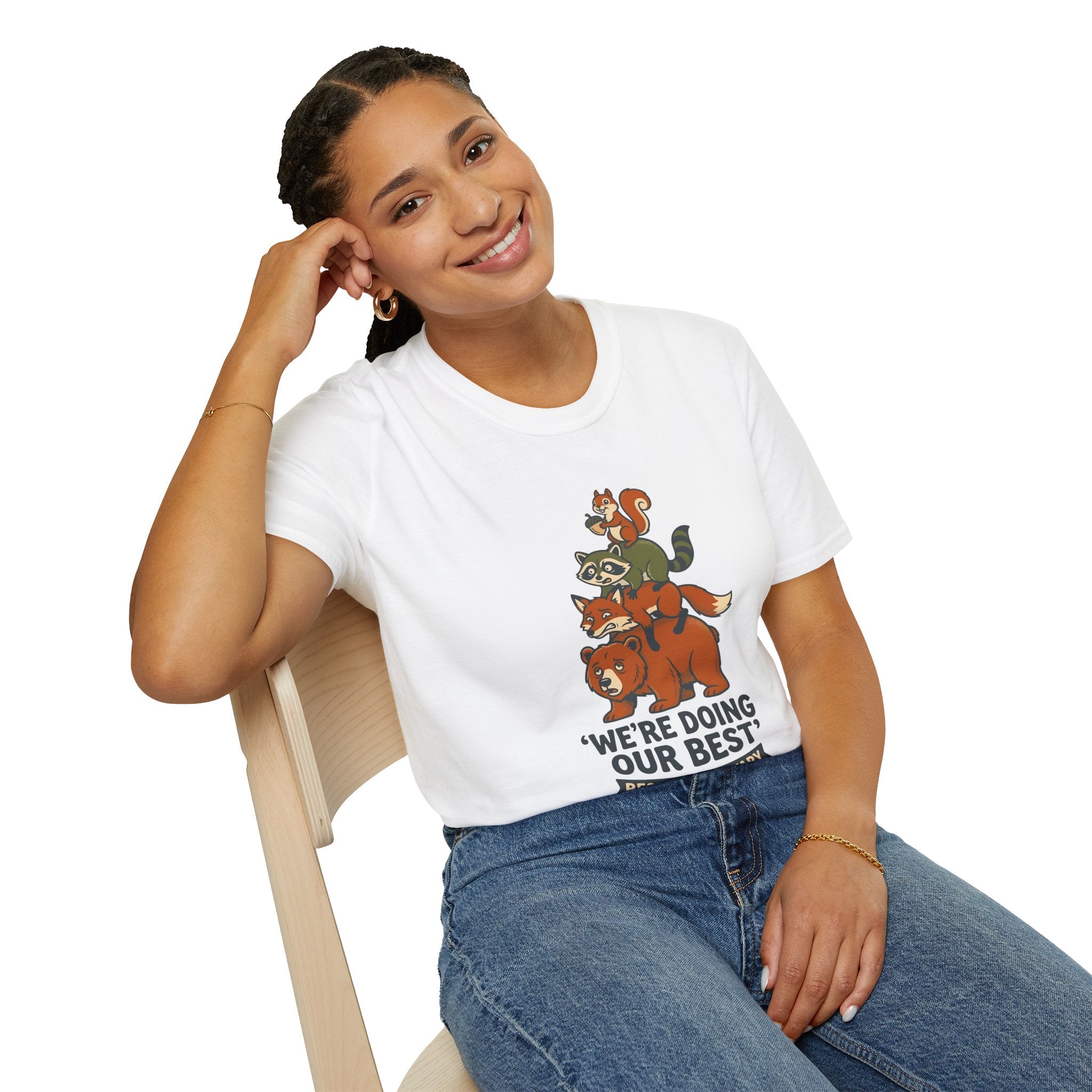 T‑Shirt — "We’re Doing Our Best" Cute Forest Animals Graphic Tee