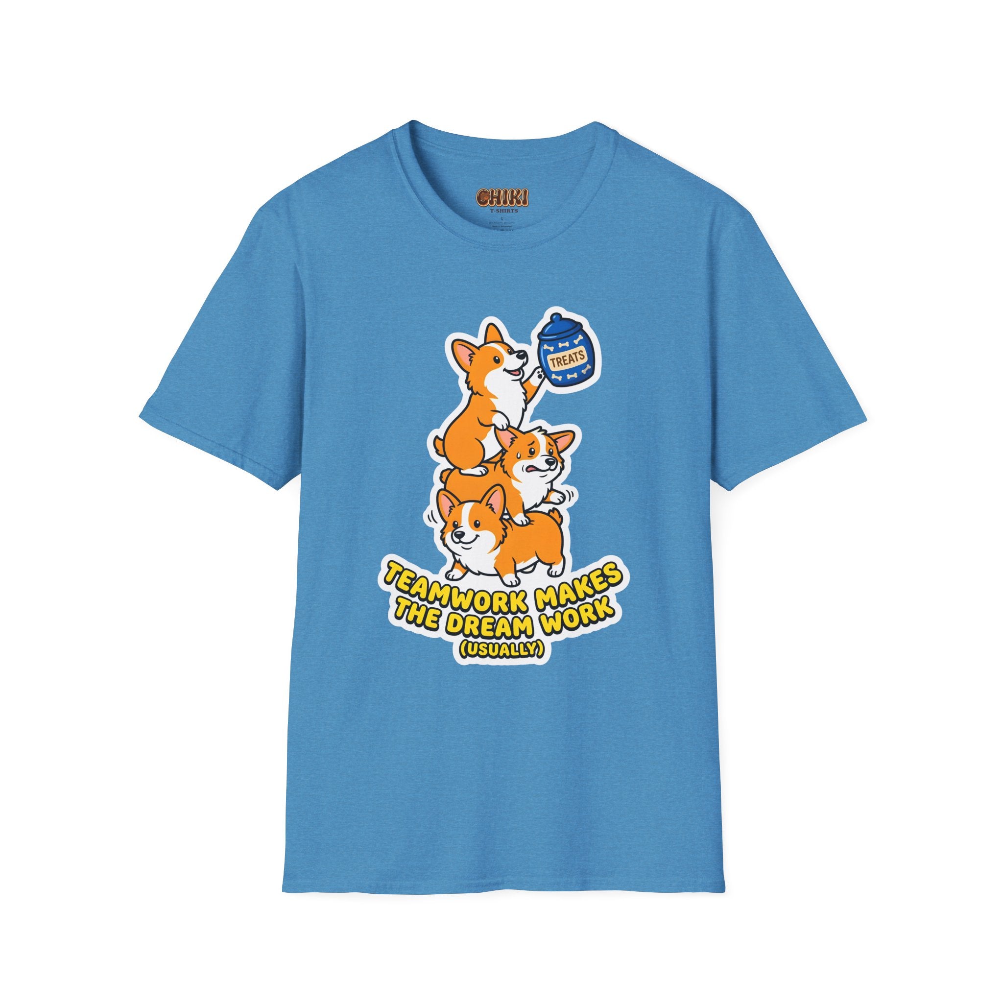 Corgi Teamwork T-Shirt — "Teamwork Makes the Dream Work (Usually)"