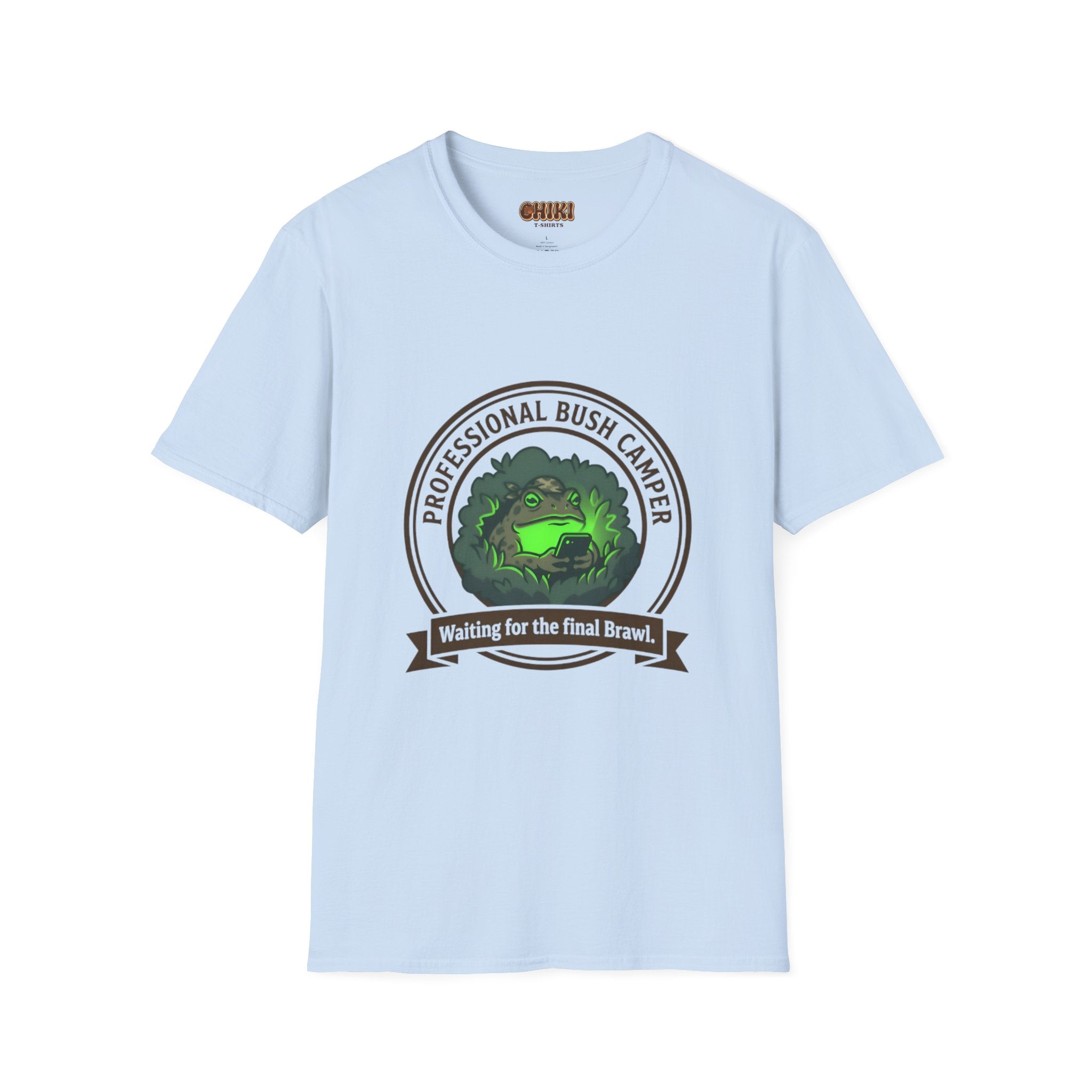 Professional Bush Camper T‑Shirt — "Waiting for the Final Breath" Camp Humor Tee