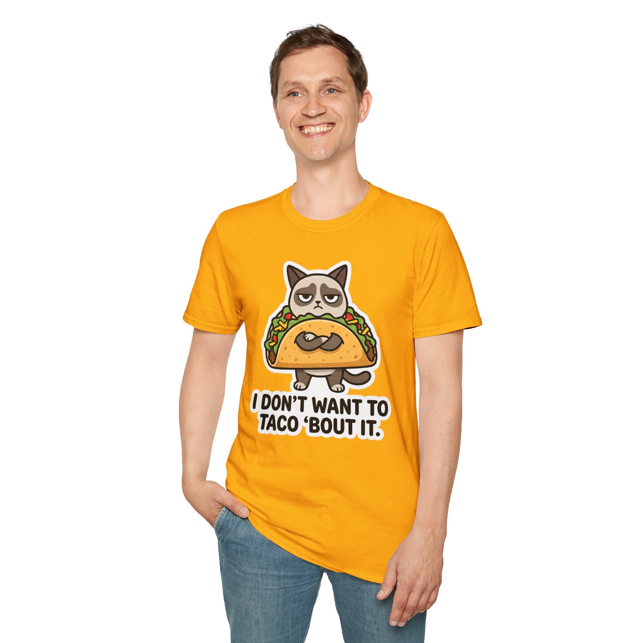 Grumpy Cat Taco T-Shirt — "I Don't Want to Taco 'Bout It" Graphic Tee