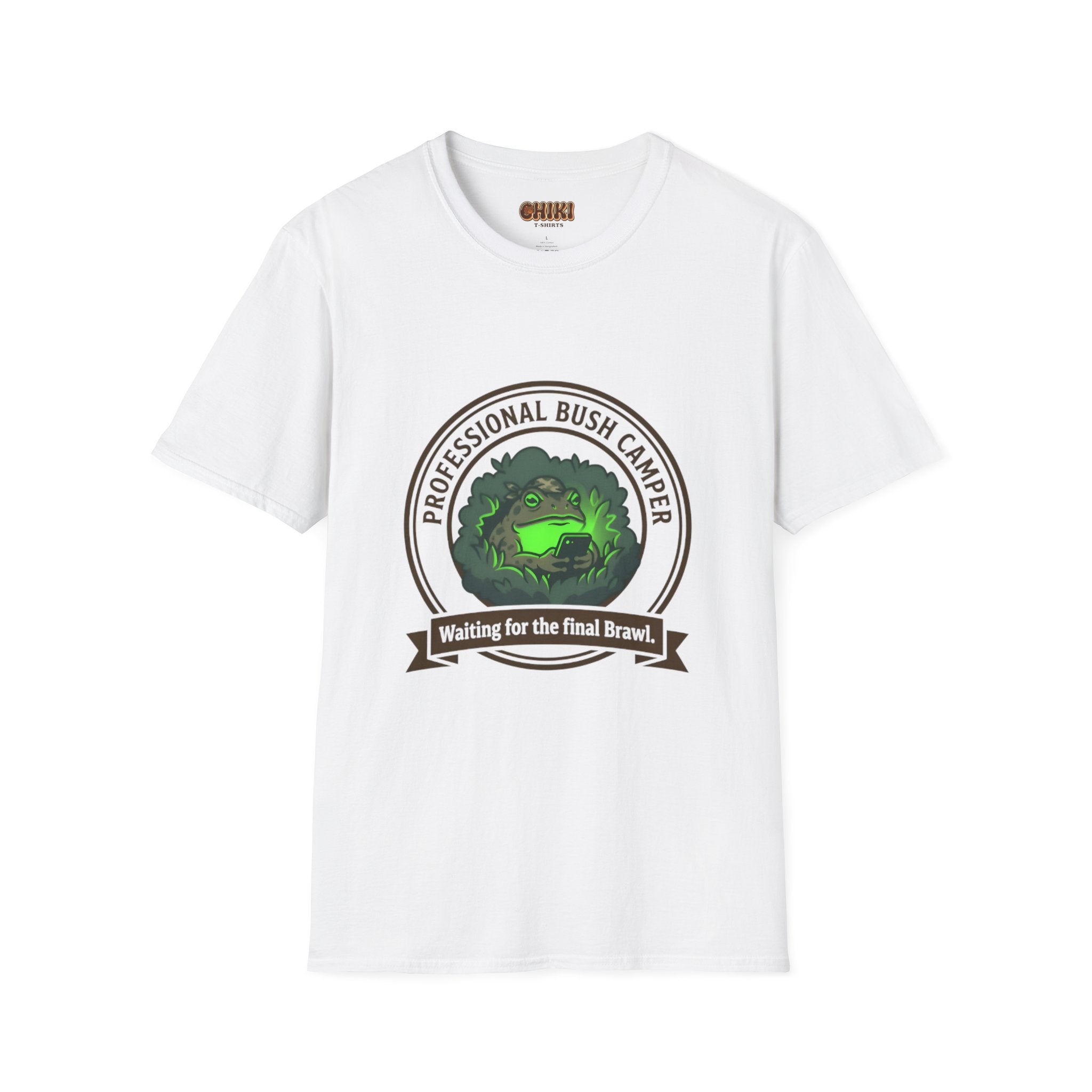 Professional Bush Camper T‑Shirt — "Waiting for the Final Breath" Camp Humor Tee