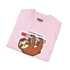 Slowly Shutting Down Sloth T-Shirt — Battery Low Cute Graphic Tee