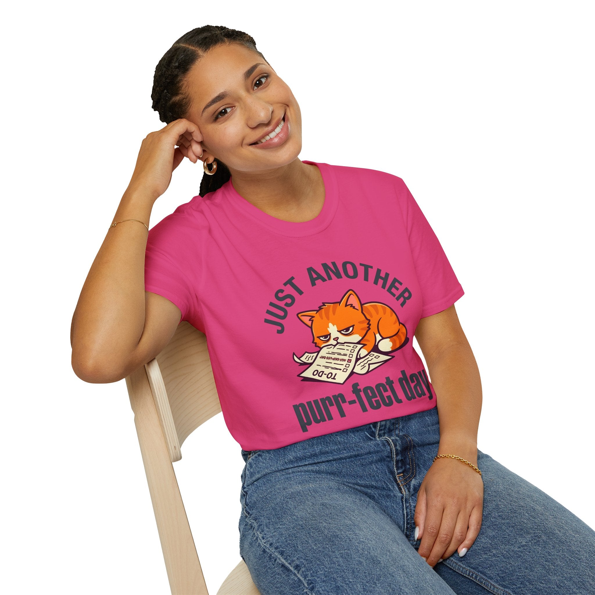 T-Shirt — "Just Another Purr-fect Day" Cat Graphic Tee