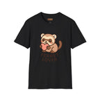 Ferret Lover T‑Shirt — Cute Cartoon Ferret Holding Heart Tee