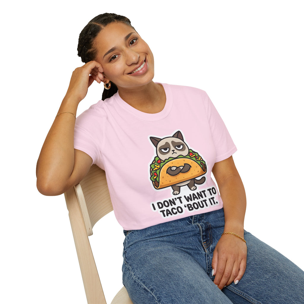 Grumpy Cat Taco T-Shirt — "I Don't Want to Taco 'Bout It" Graphic Tee