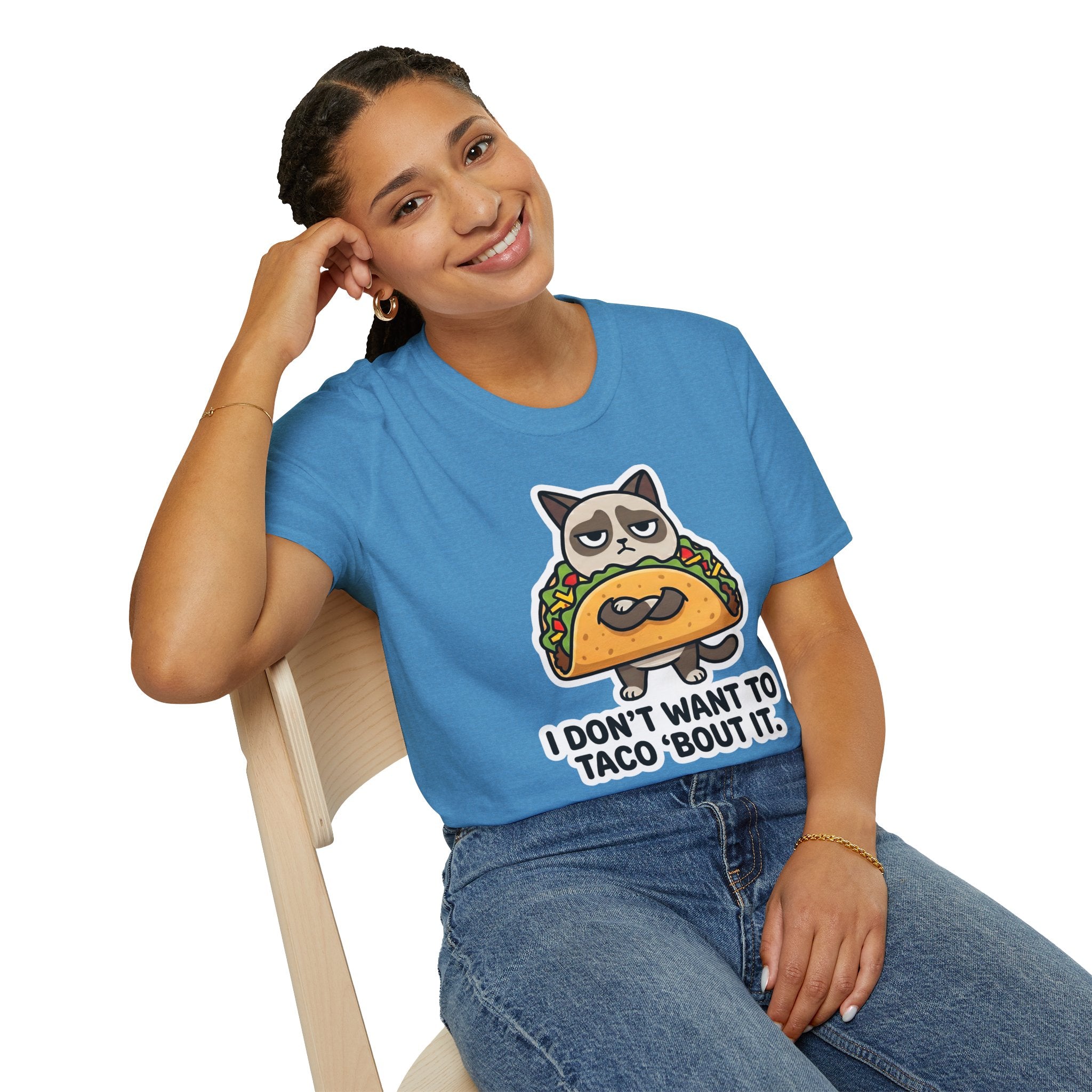 Grumpy Cat Taco T-Shirt — "I Don't Want to Taco 'Bout It" Graphic Tee