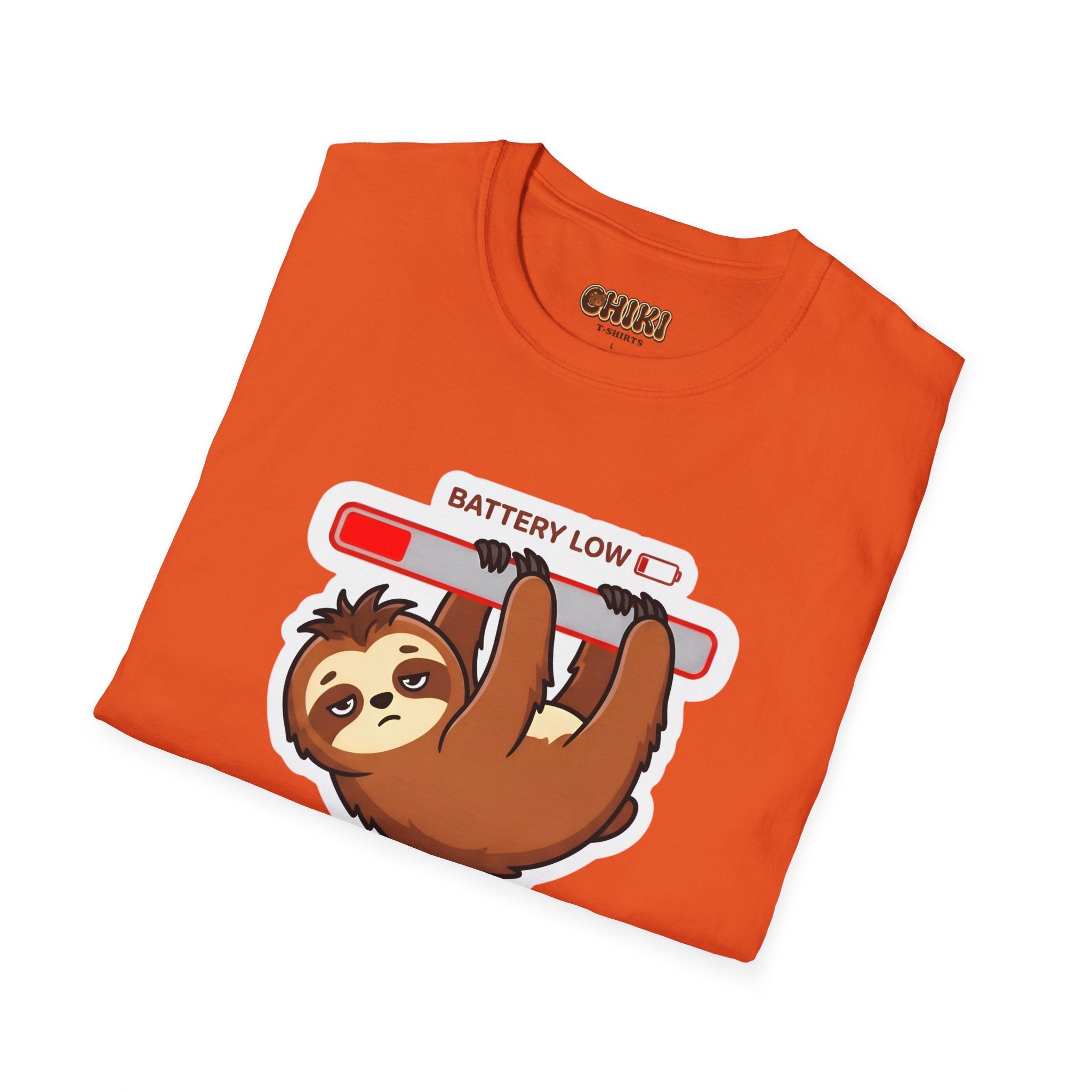 Slowly Shutting Down Sloth T-Shirt — Battery Low Cute Graphic Tee
