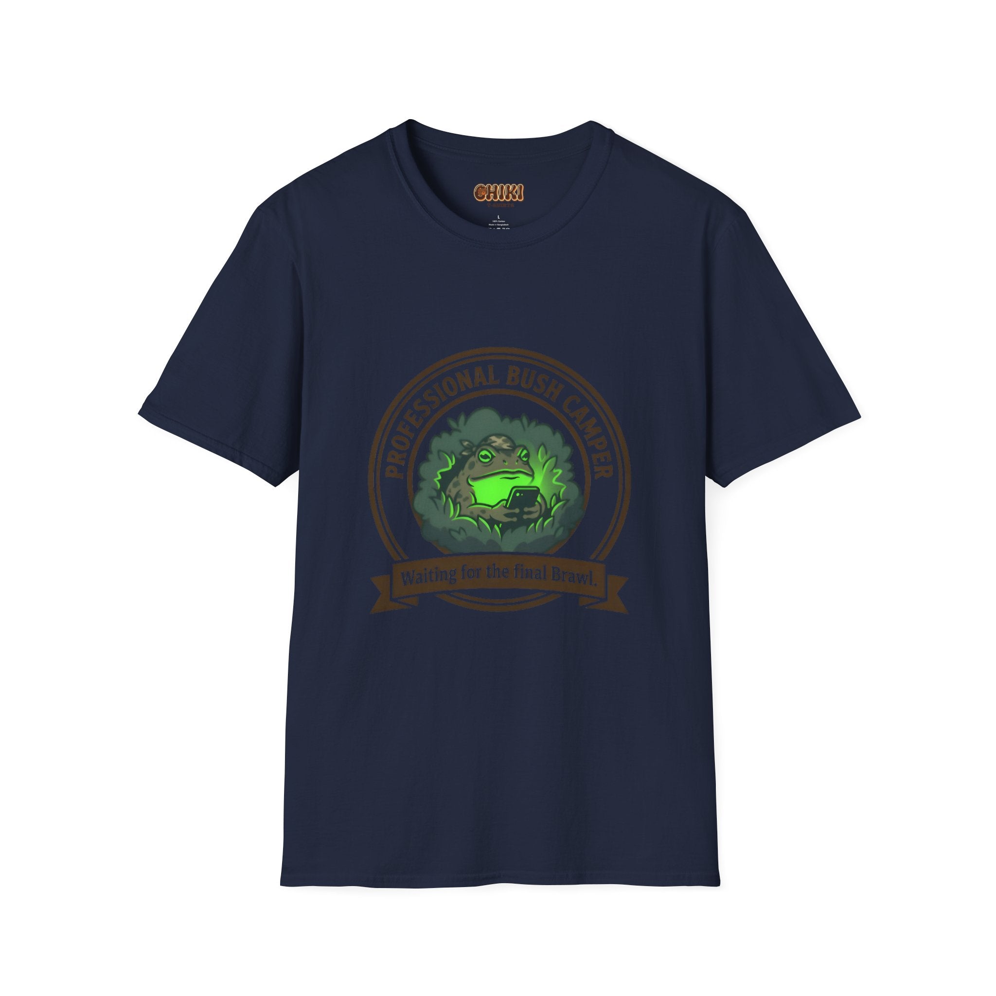 Professional Bush Camper T‑Shirt — "Waiting for the Final Breath" Camp Humor Tee