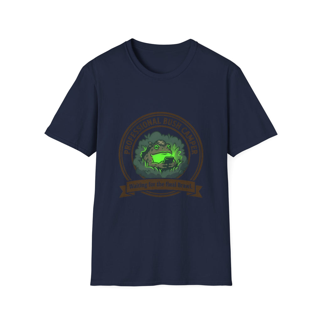 Professional Bush Camper T‑Shirt — "Waiting for the Final Breath" Camp Humor Tee