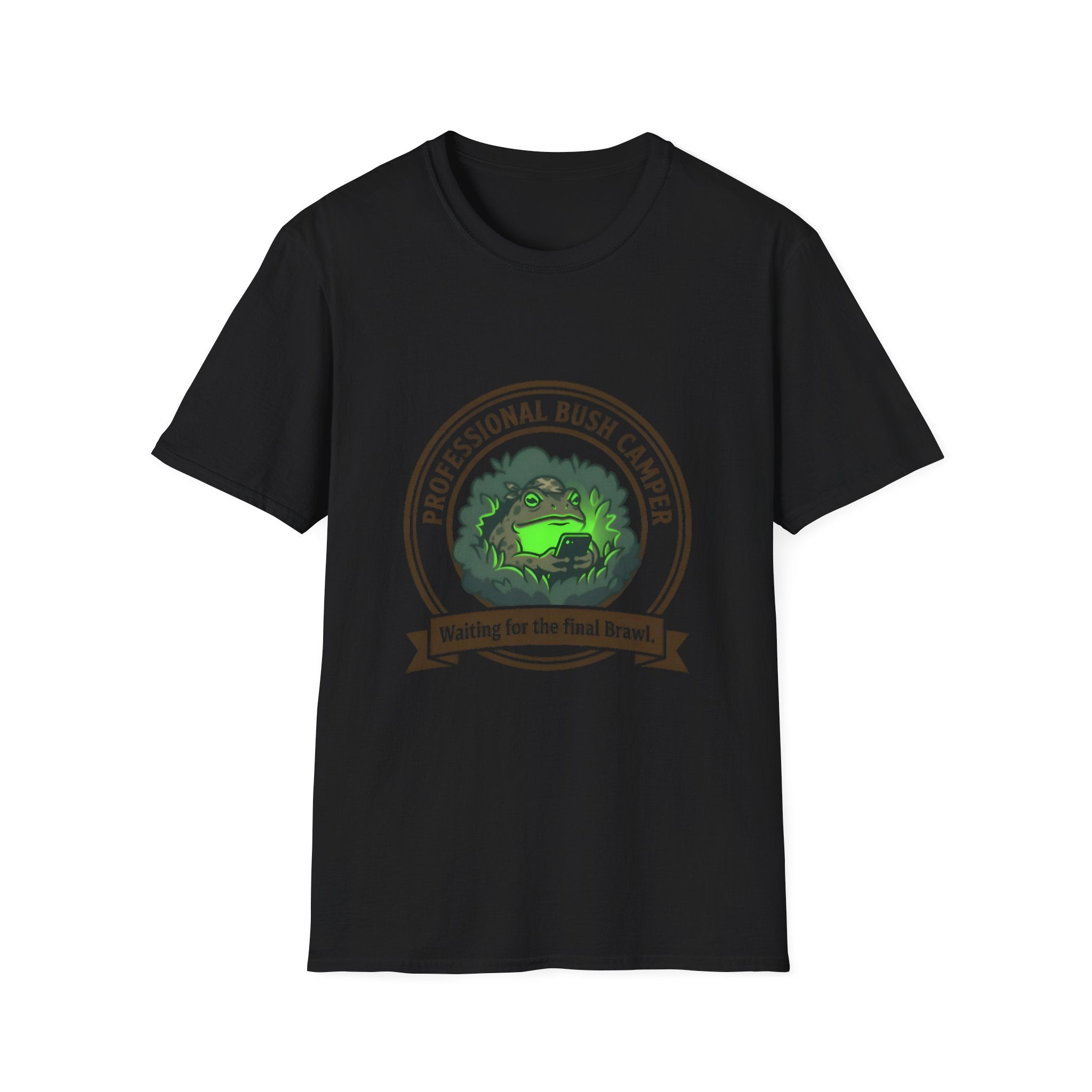 Professional Bush Camper T‑Shirt — "Waiting for the Final Breath" Camp Humor Tee