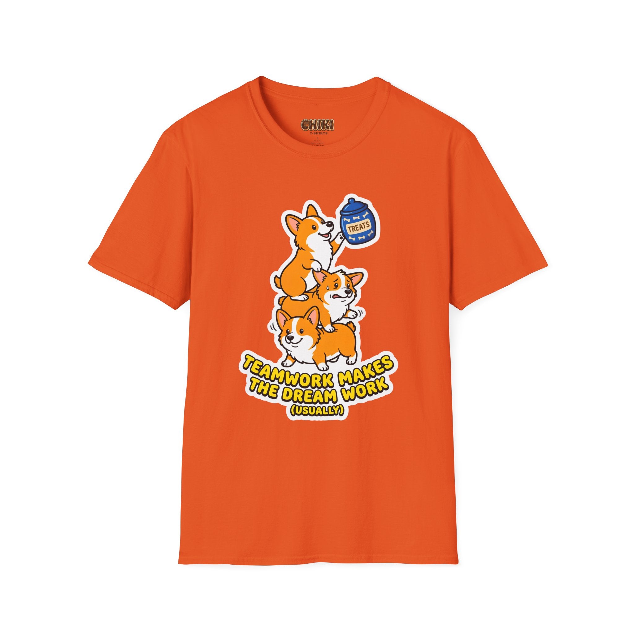 Corgi Teamwork T-Shirt — "Teamwork Makes the Dream Work (Usually)"