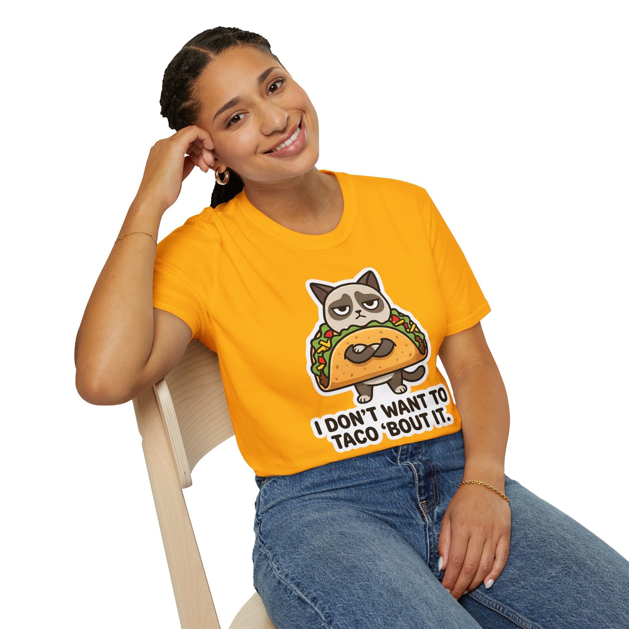 Grumpy Cat Taco T-Shirt — "I Don't Want to Taco 'Bout It" Graphic Tee