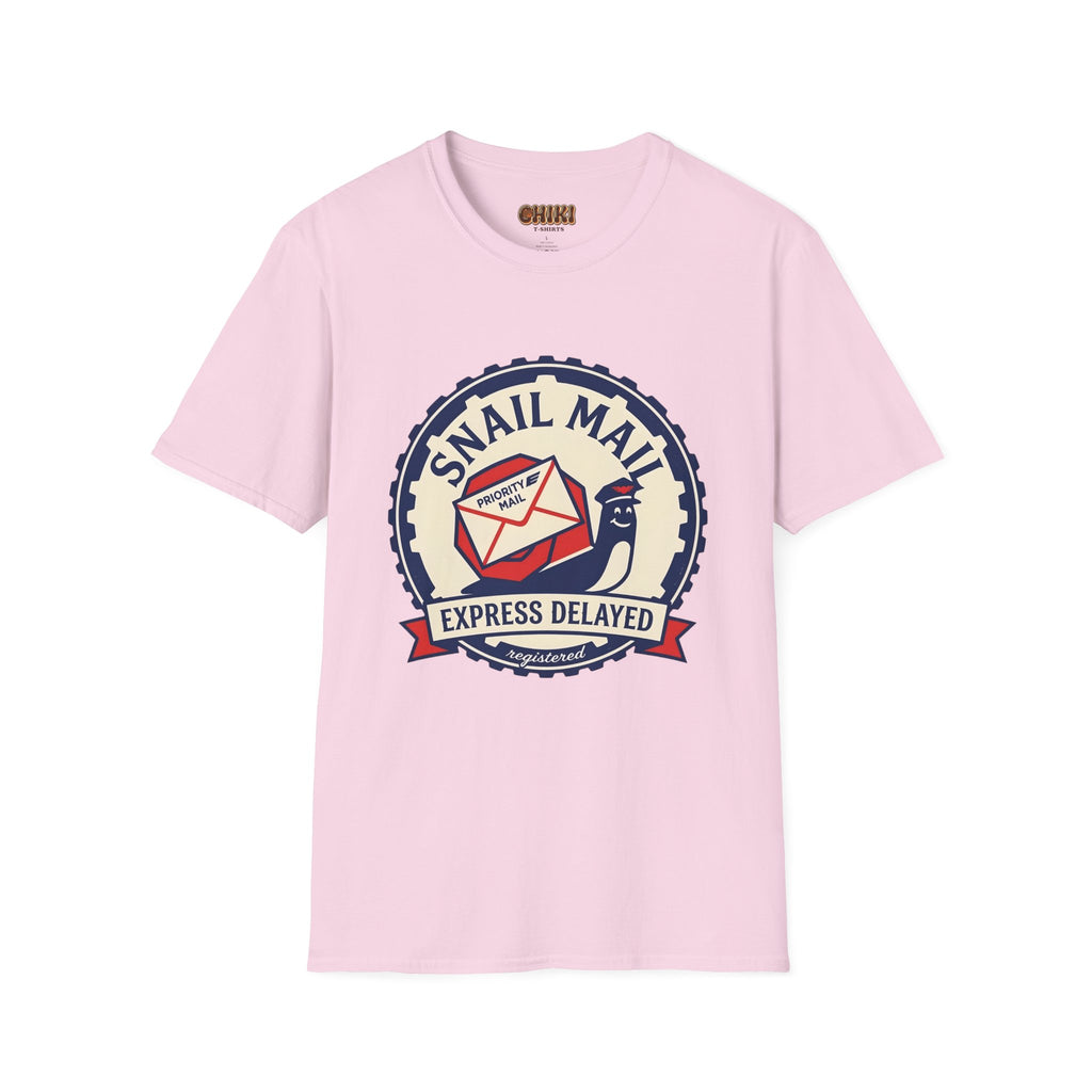 Snail Mail T-Shirt — "Express Delayed" Retro Postal Graphic Tee