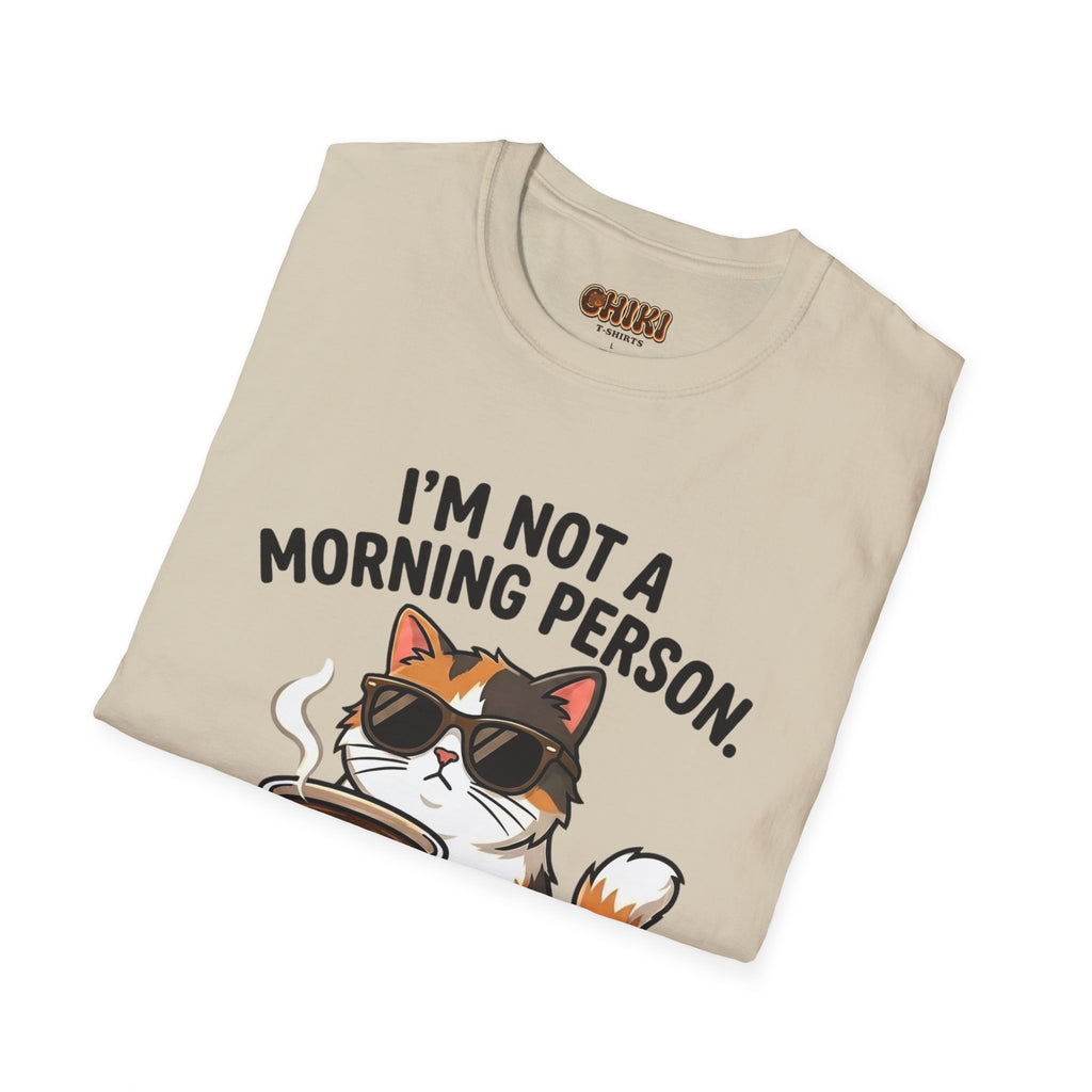 I’m Not a Morning Person Cat Coffee T-Shirt