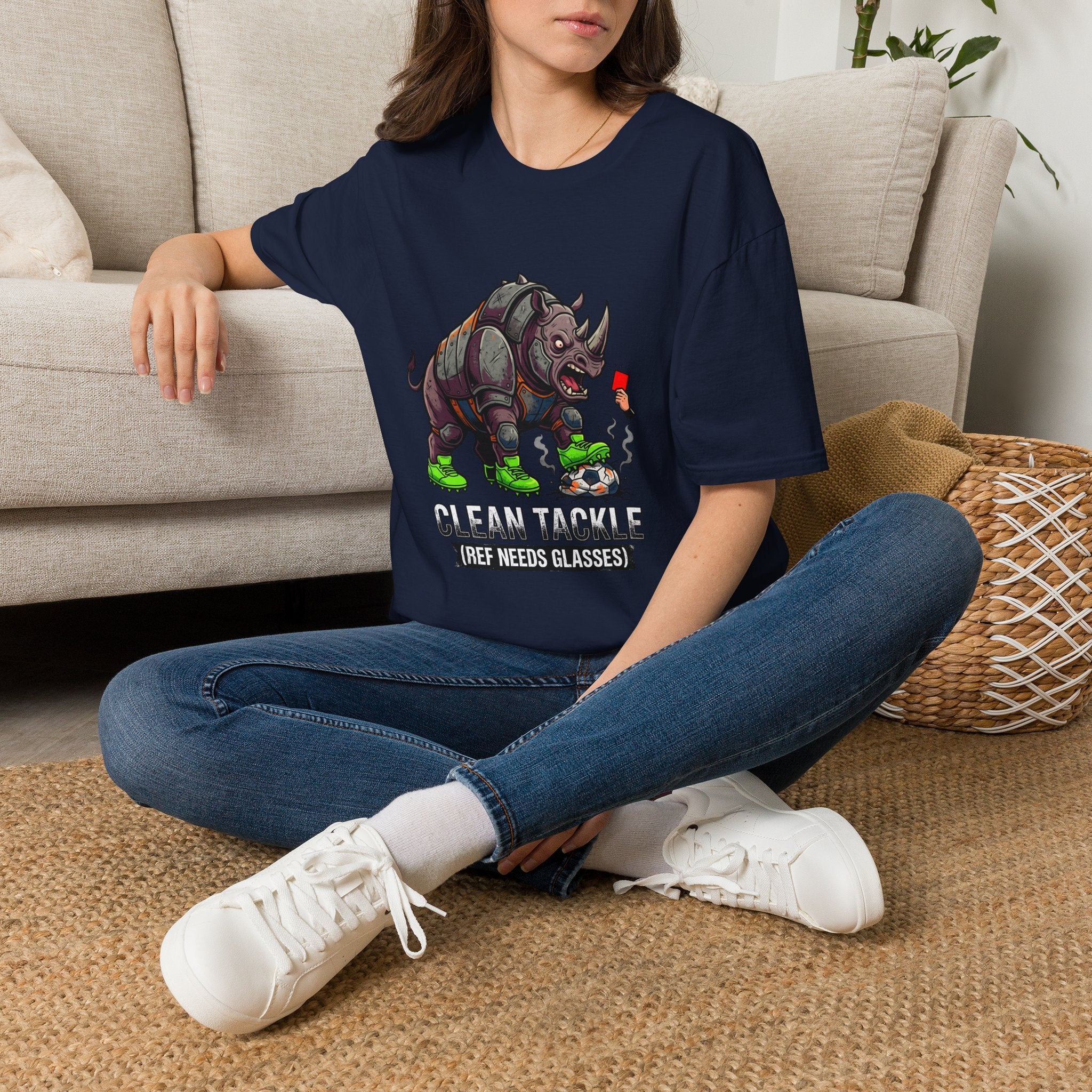 T-Shirt- clean tackle (ref need glasses) soccer t-shirt
