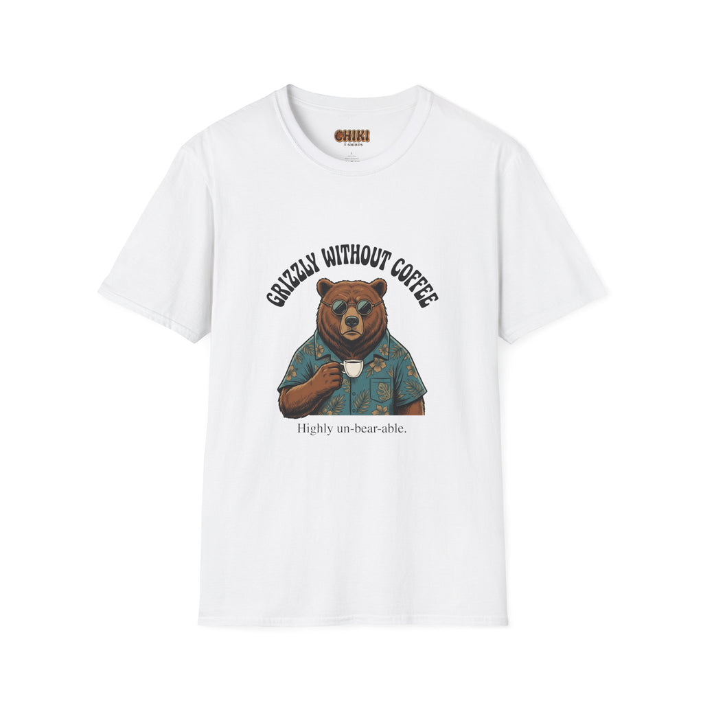 T-Shirt — "Grizzly Without Coffee" Bear Graphic Tee
