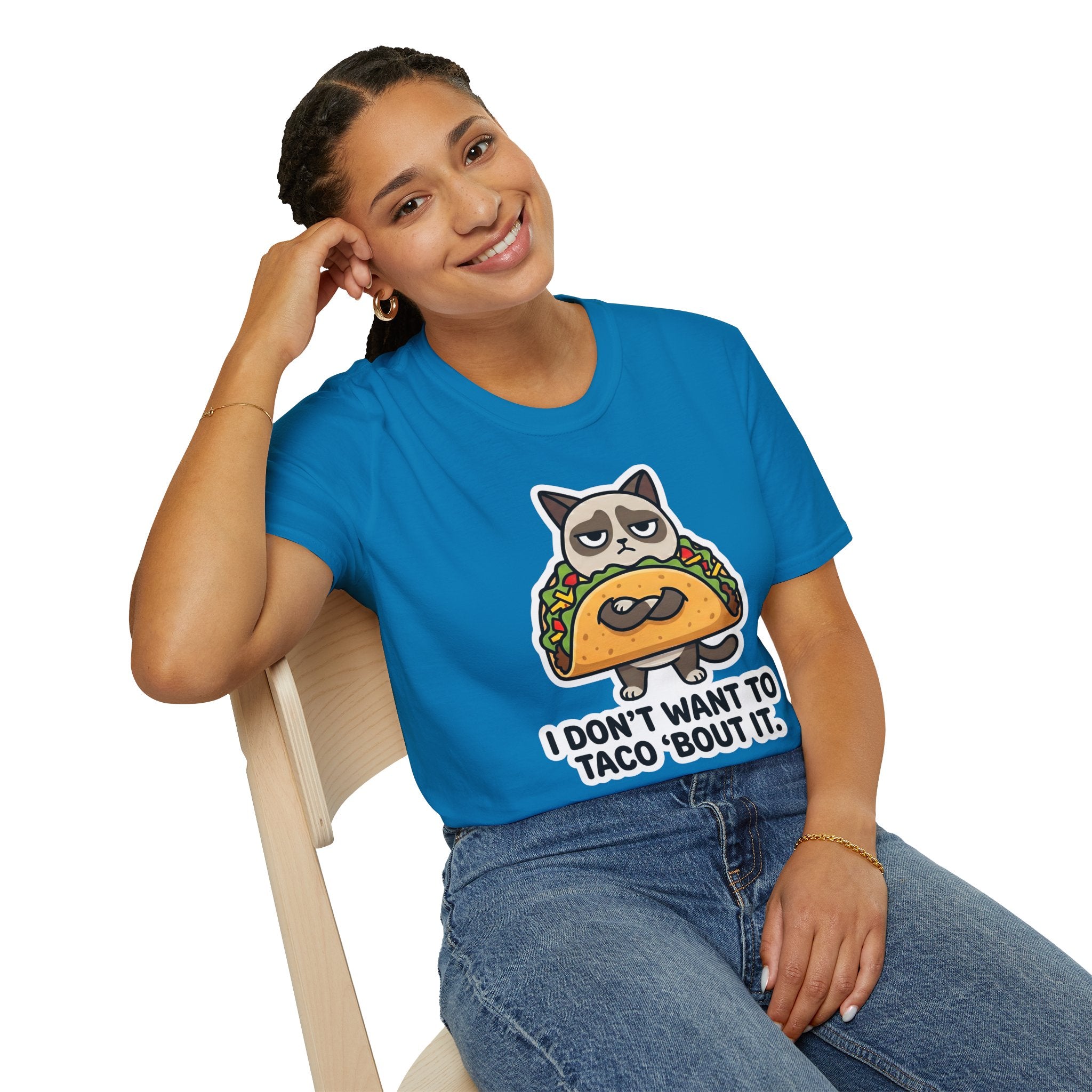 Grumpy Cat Taco T-Shirt — "I Don't Want to Taco 'Bout It" Graphic Tee